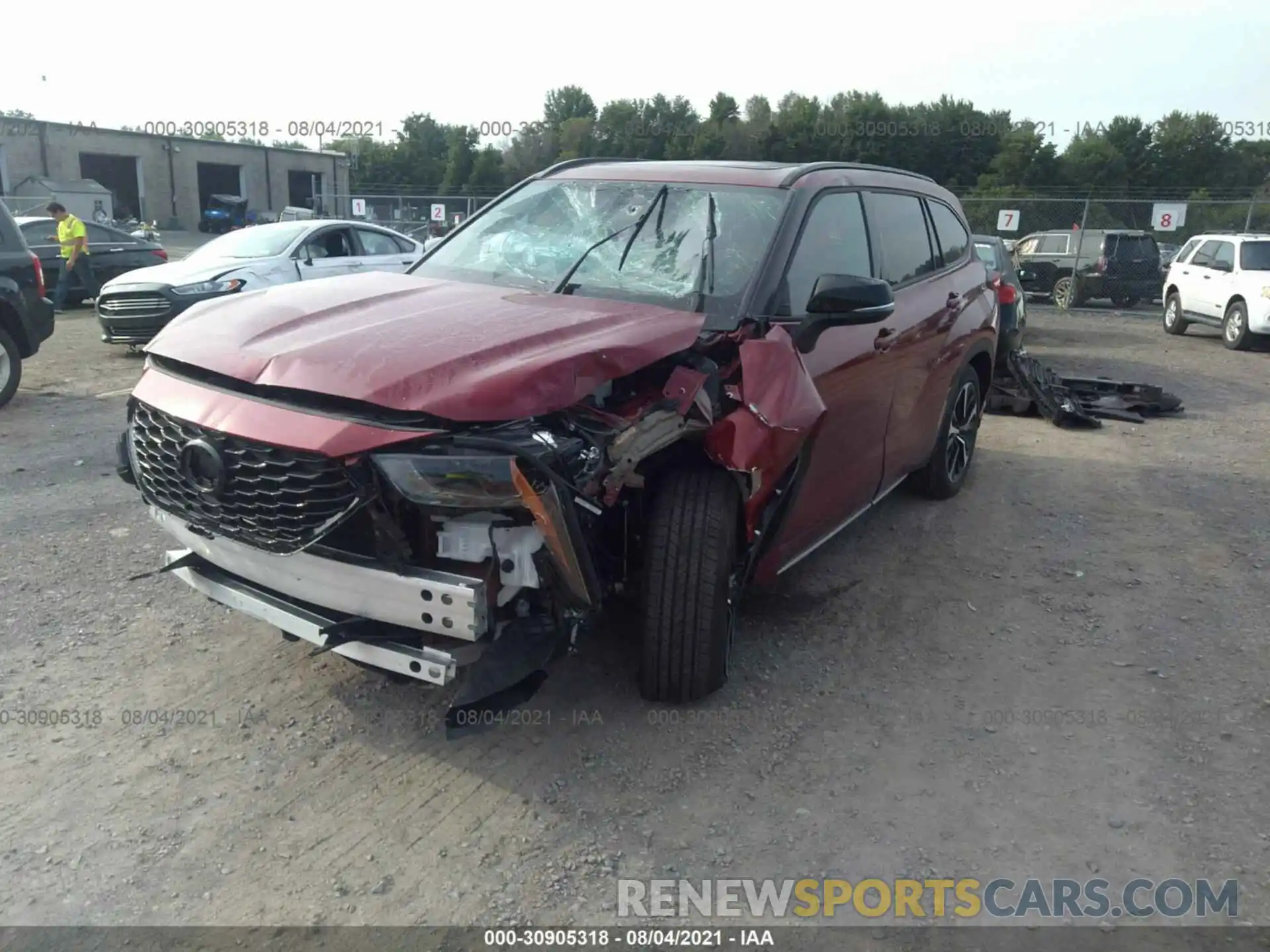 2 Photograph of a damaged car 5TDLZRAH4MS048597 TOYOTA HIGHLANDER 2021