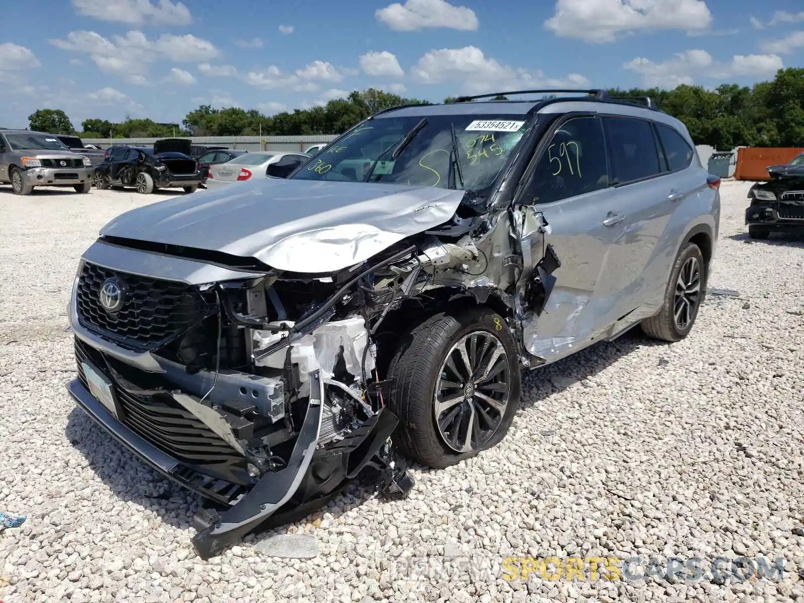 2 Photograph of a damaged car 5TDLZRAH5MS074545 TOYOTA HIGHLANDER 2021