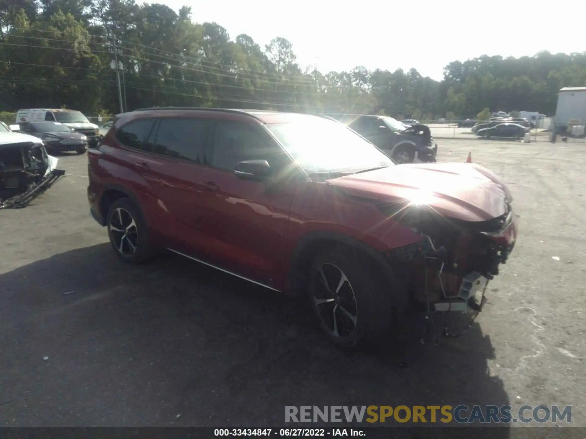 1 Photograph of a damaged car 5TDLZRAH7MS054278 TOYOTA HIGHLANDER 2021