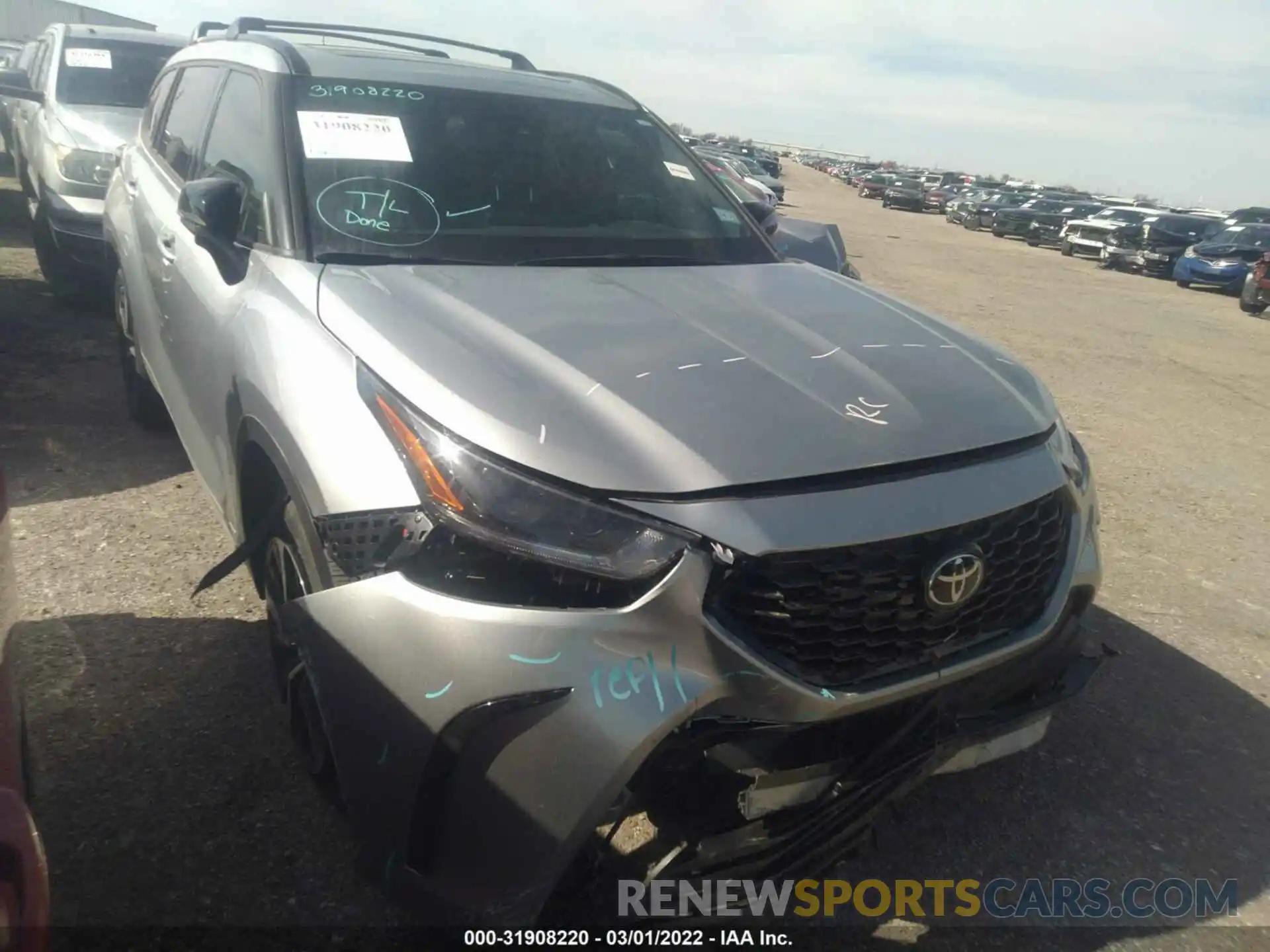 1 Photograph of a damaged car 5TDLZRAH9MS058946 TOYOTA HIGHLANDER 2021