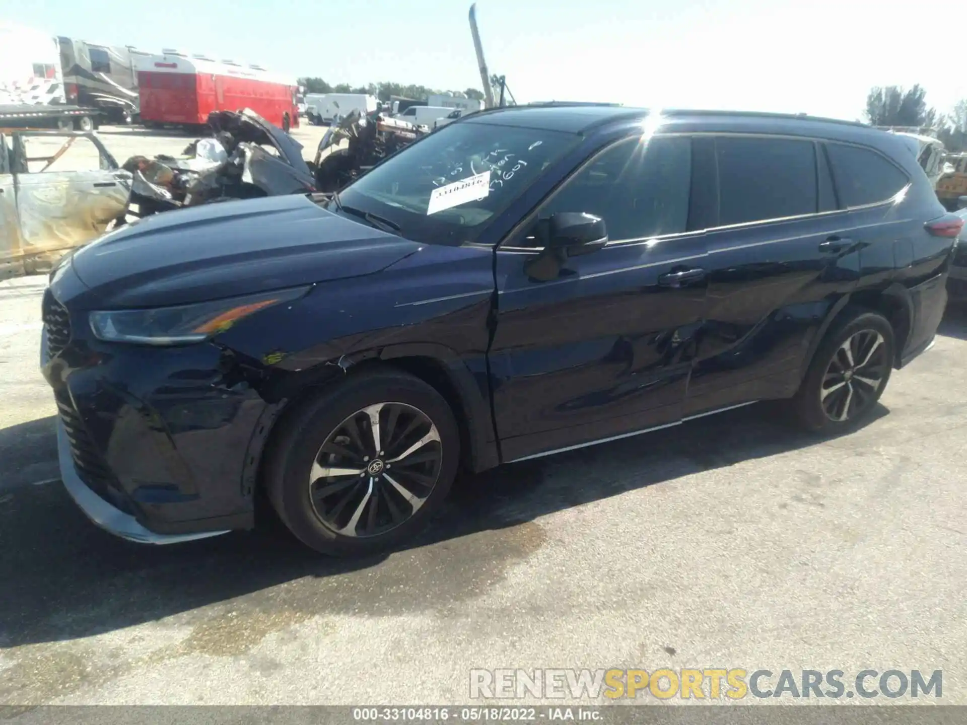 2 Photograph of a damaged car 5TDLZRAHXMS043601 TOYOTA HIGHLANDER 2021