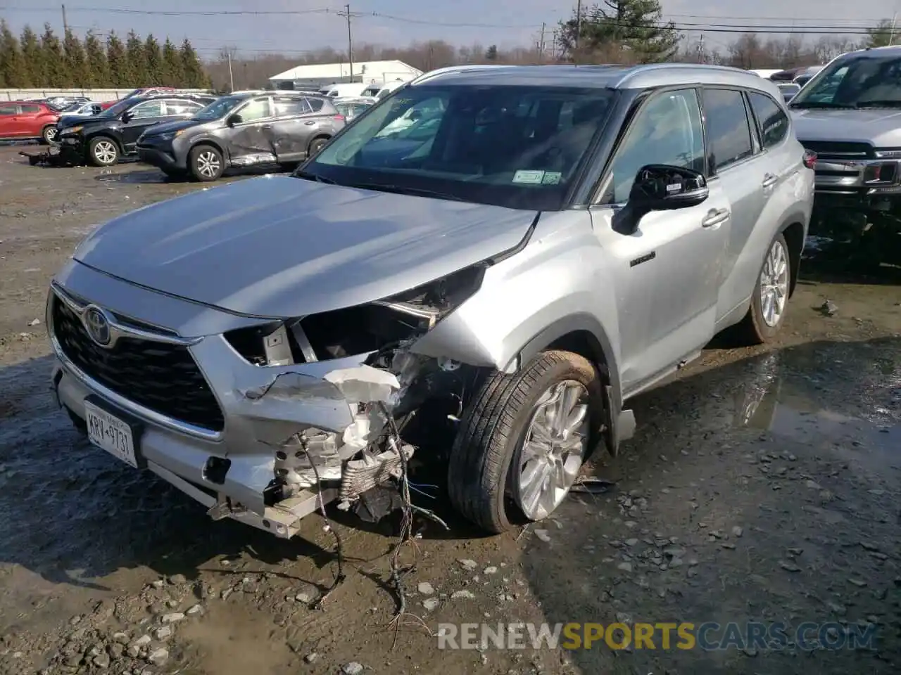 2 Photograph of a damaged car 5TDXBRCH1MS025992 TOYOTA HIGHLANDER 2021