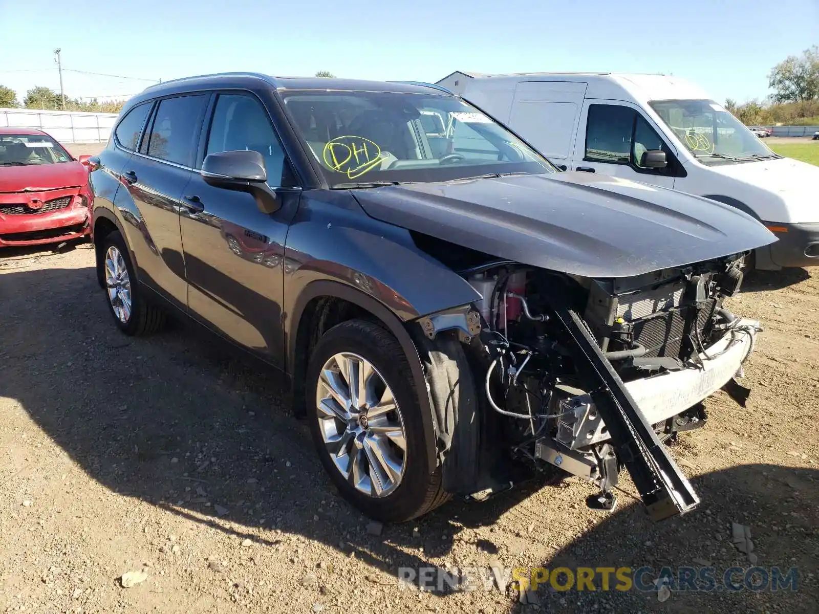 1 Photograph of a damaged car 5TDXBRCH2MS026679 TOYOTA HIGHLANDER 2021