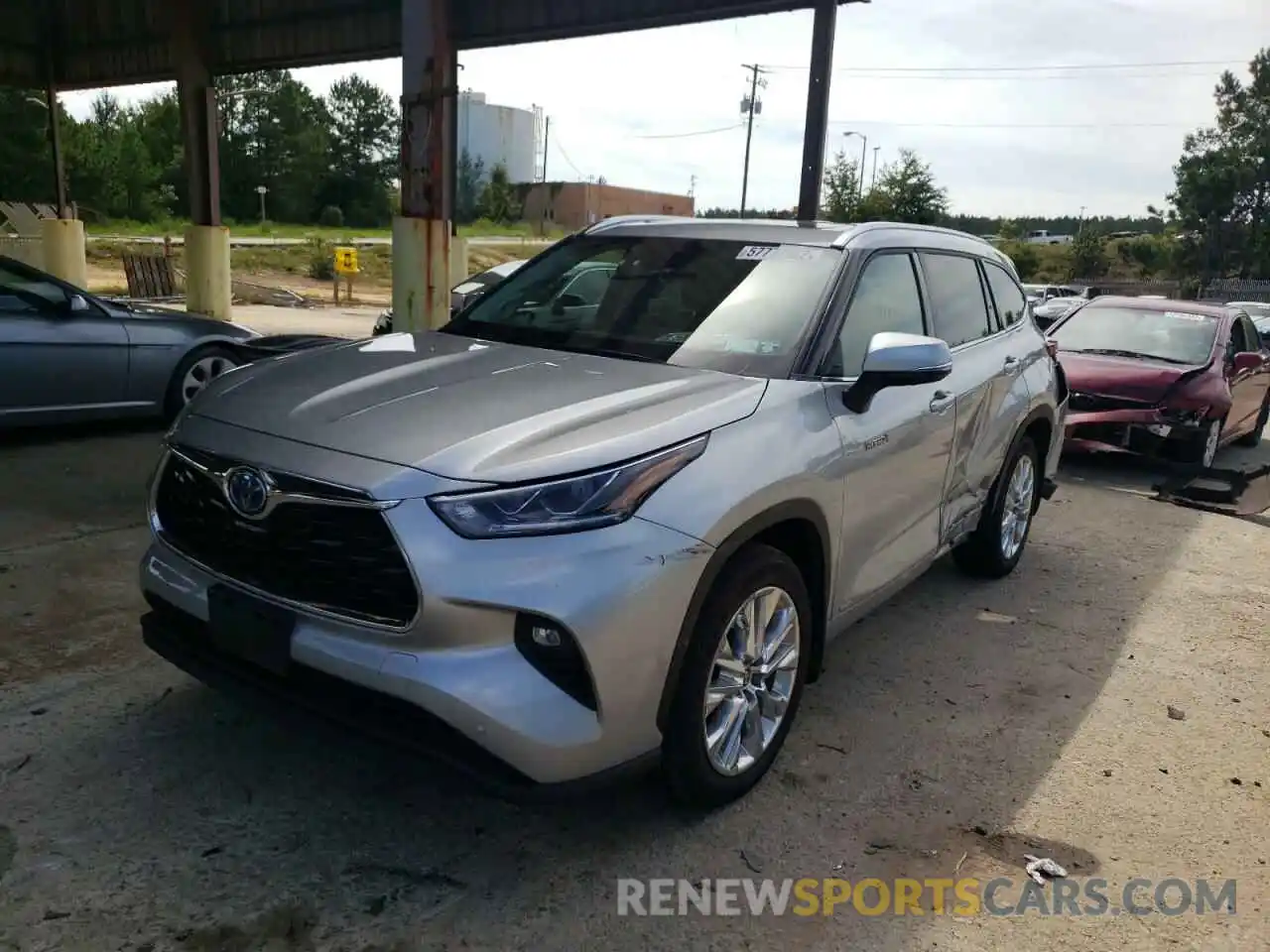 2 Photograph of a damaged car 5TDXBRCH4MS536242 TOYOTA HIGHLANDER 2021