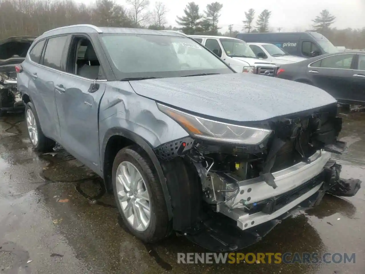 1 Photograph of a damaged car 5TDXBRCH6MS037698 TOYOTA HIGHLANDER 2021