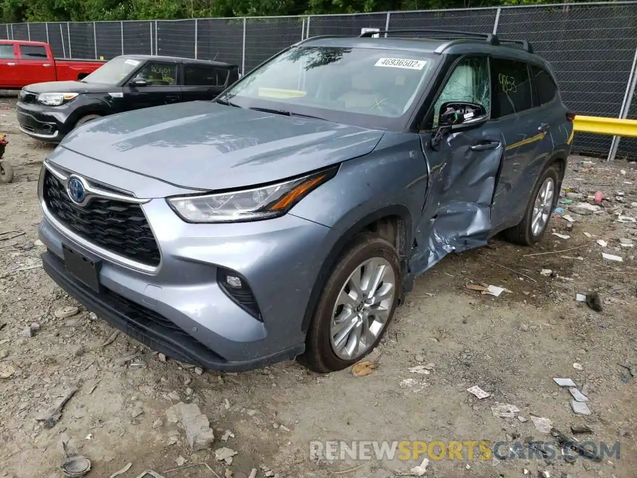 2 Photograph of a damaged car 5TDXBRCH8MS061291 TOYOTA HIGHLANDER 2021