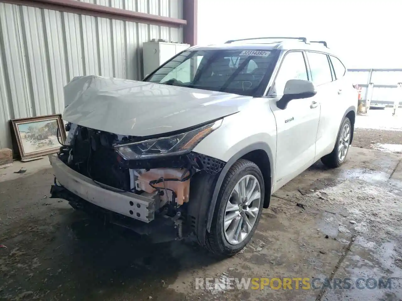 2 Photograph of a damaged car 5TDXBRCH9MS019762 TOYOTA HIGHLANDER 2021