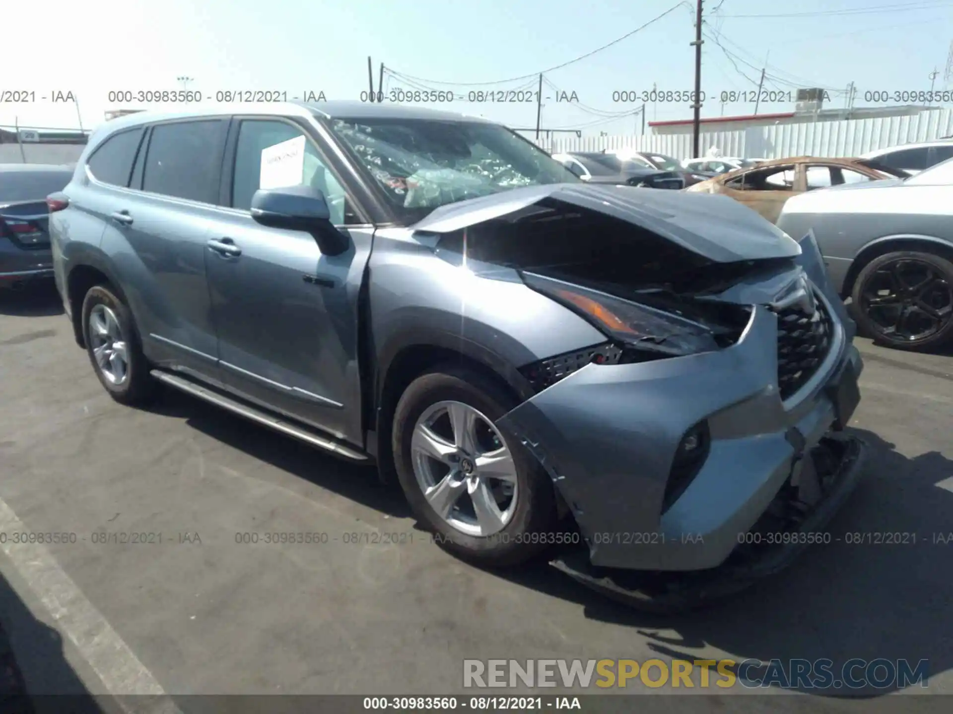 1 Photograph of a damaged car 5TDZARAH9MS008646 TOYOTA HIGHLANDER 2021