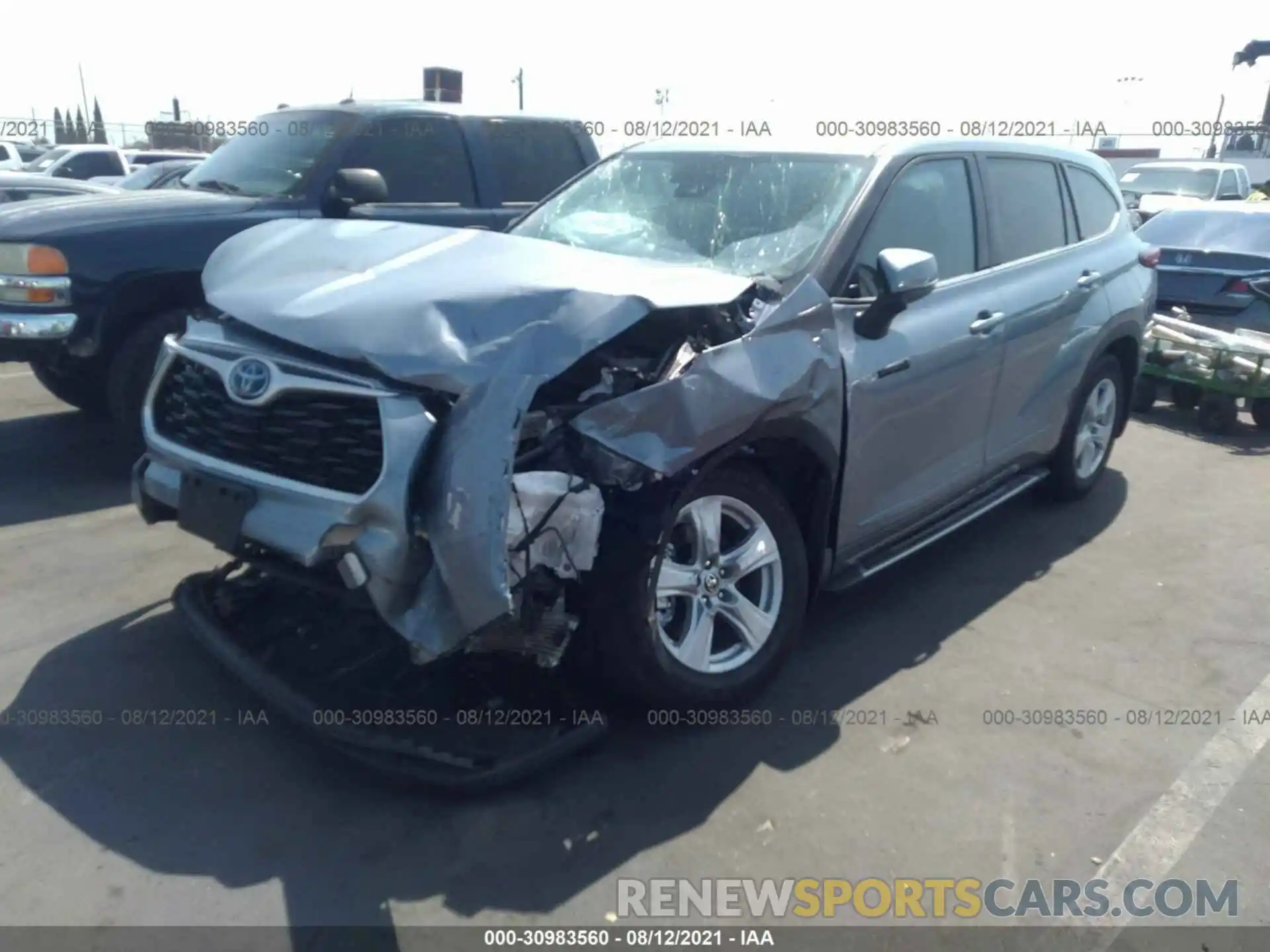 2 Photograph of a damaged car 5TDZARAH9MS008646 TOYOTA HIGHLANDER 2021