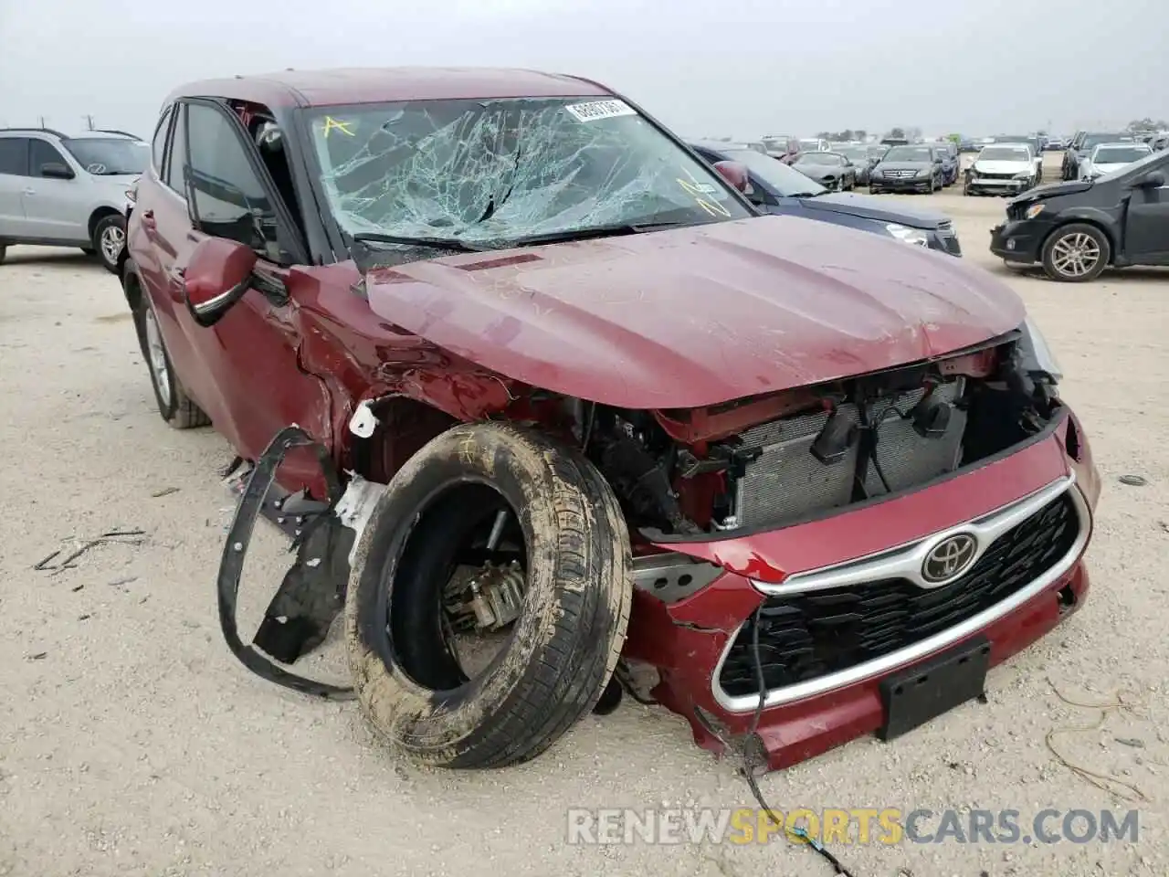 1 Photograph of a damaged car 5TDZZRAH0MS062457 TOYOTA HIGHLANDER 2021