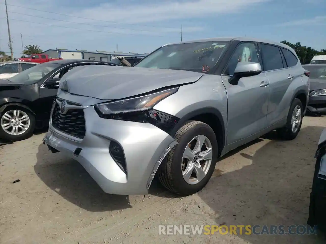 2 Photograph of a damaged car 5TDZZRAH0MS529800 TOYOTA HIGHLANDER 2021