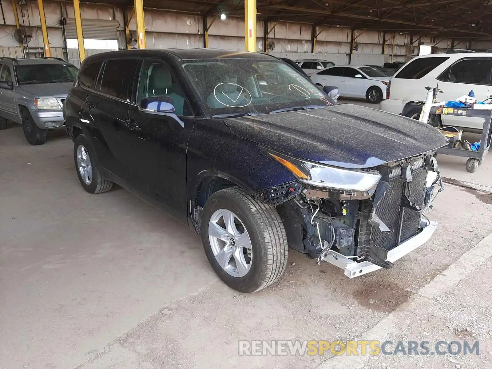 1 Photograph of a damaged car 5TDZZRAH2MS517406 TOYOTA HIGHLANDER 2021