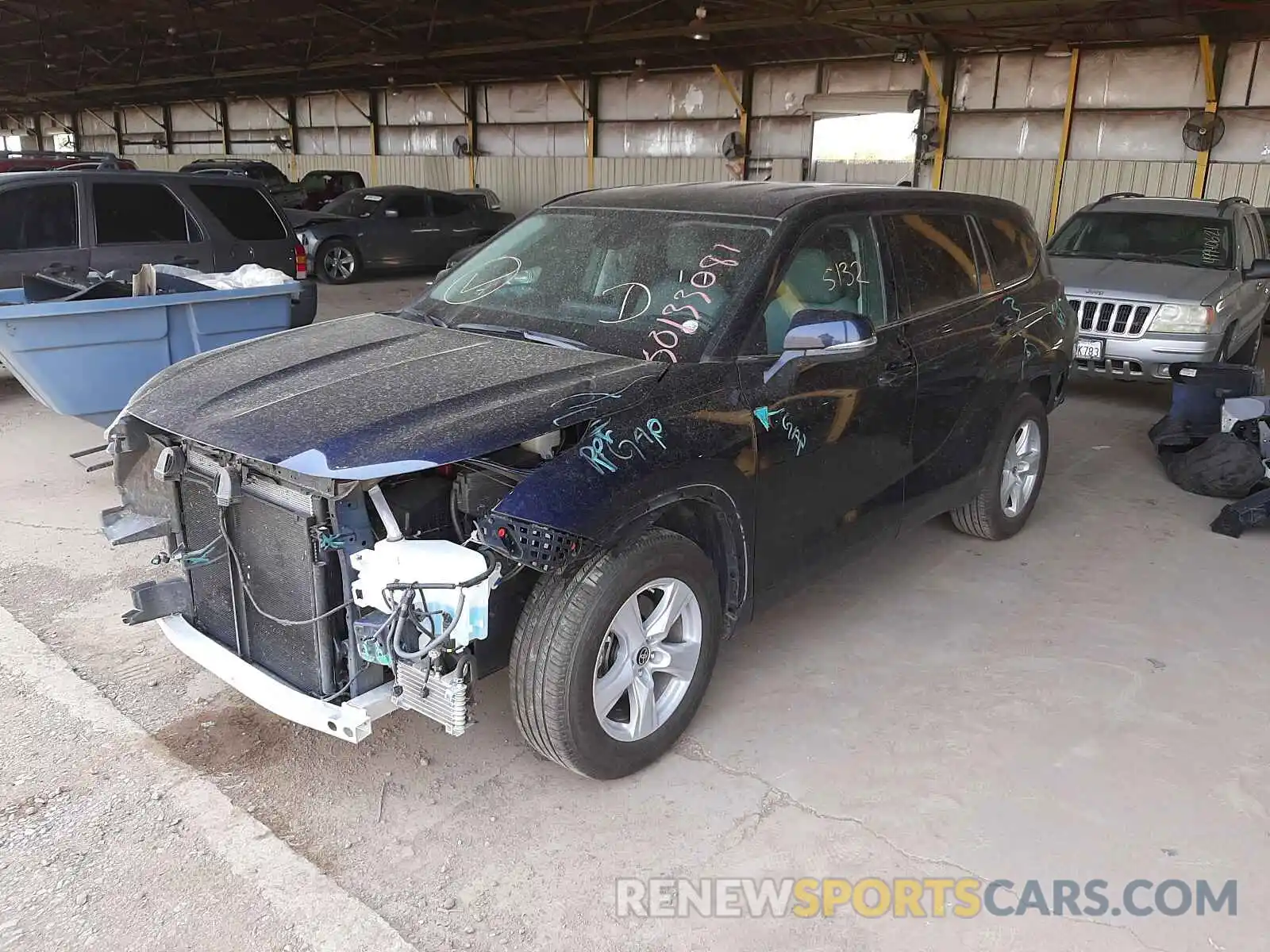 2 Photograph of a damaged car 5TDZZRAH2MS517406 TOYOTA HIGHLANDER 2021