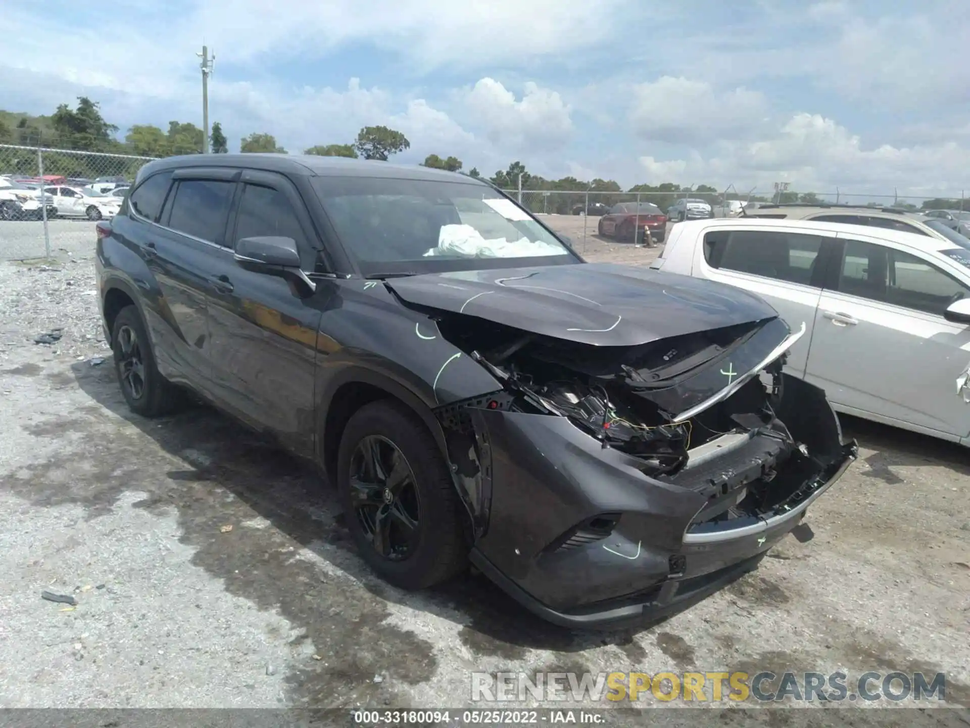 1 Photograph of a damaged car 5TDZZRAH3MS518757 TOYOTA HIGHLANDER 2021