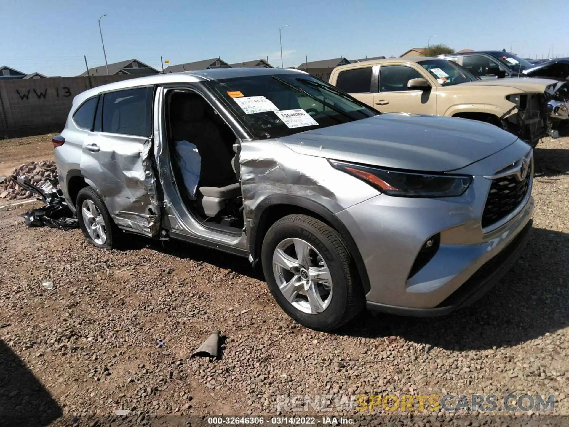 1 Photograph of a damaged car 5TDZZRAH6MS516825 TOYOTA HIGHLANDER 2021