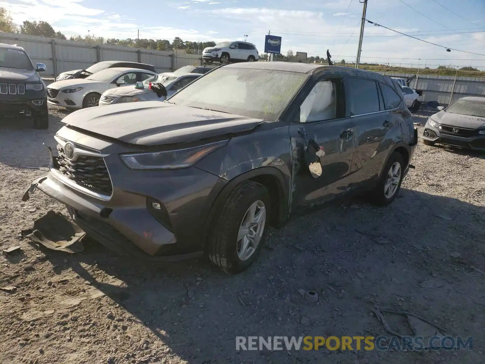 2 Photograph of a damaged car 5TDZZRAH6MS527131 TOYOTA HIGHLANDER 2021