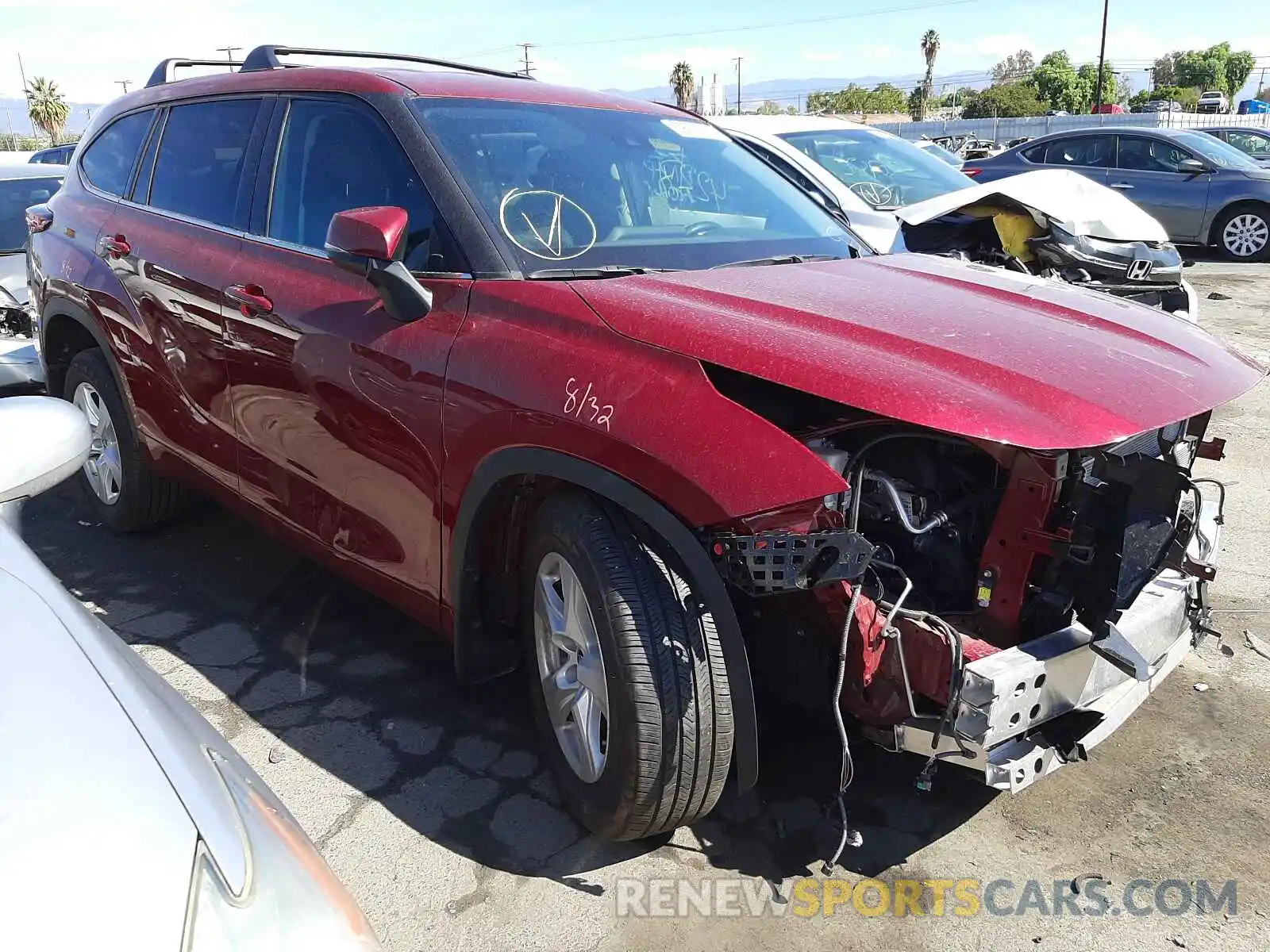 1 Photograph of a damaged car 5TDZZRAH6MS527940 TOYOTA HIGHLANDER 2021