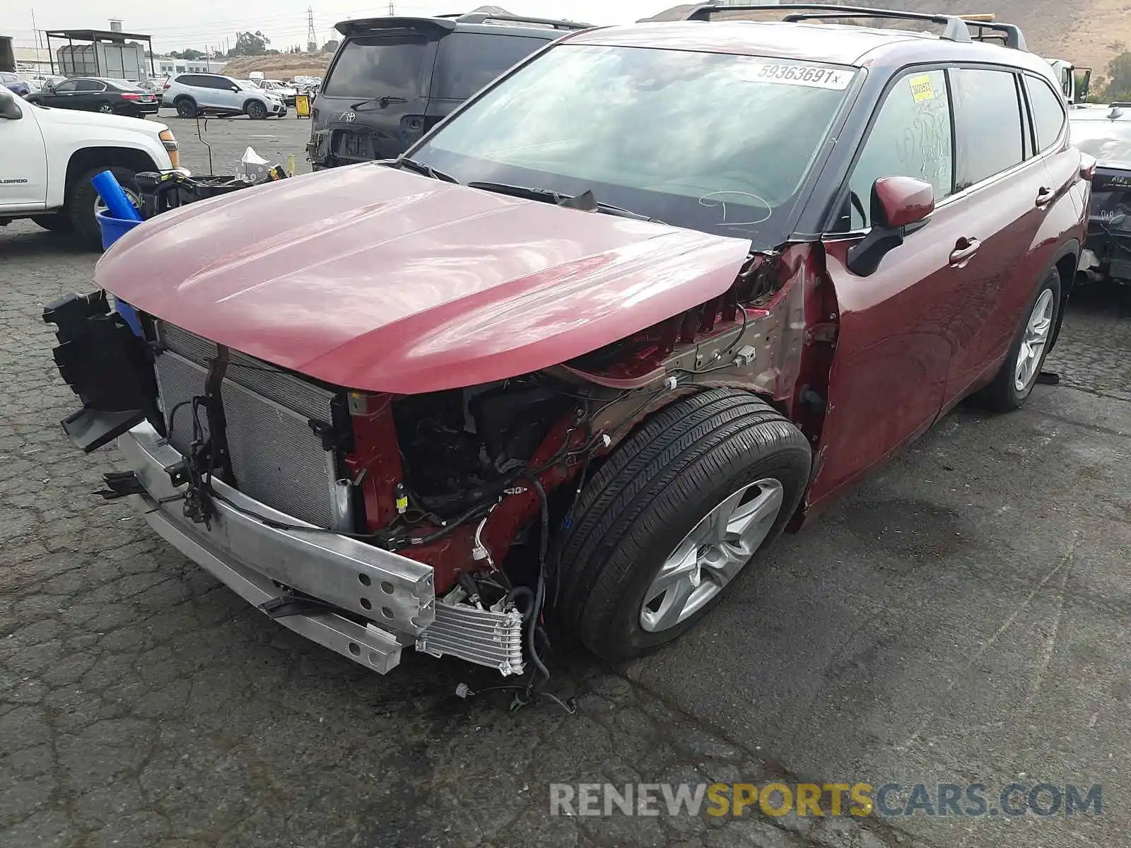 2 Photograph of a damaged car 5TDZZRAH6MS527940 TOYOTA HIGHLANDER 2021