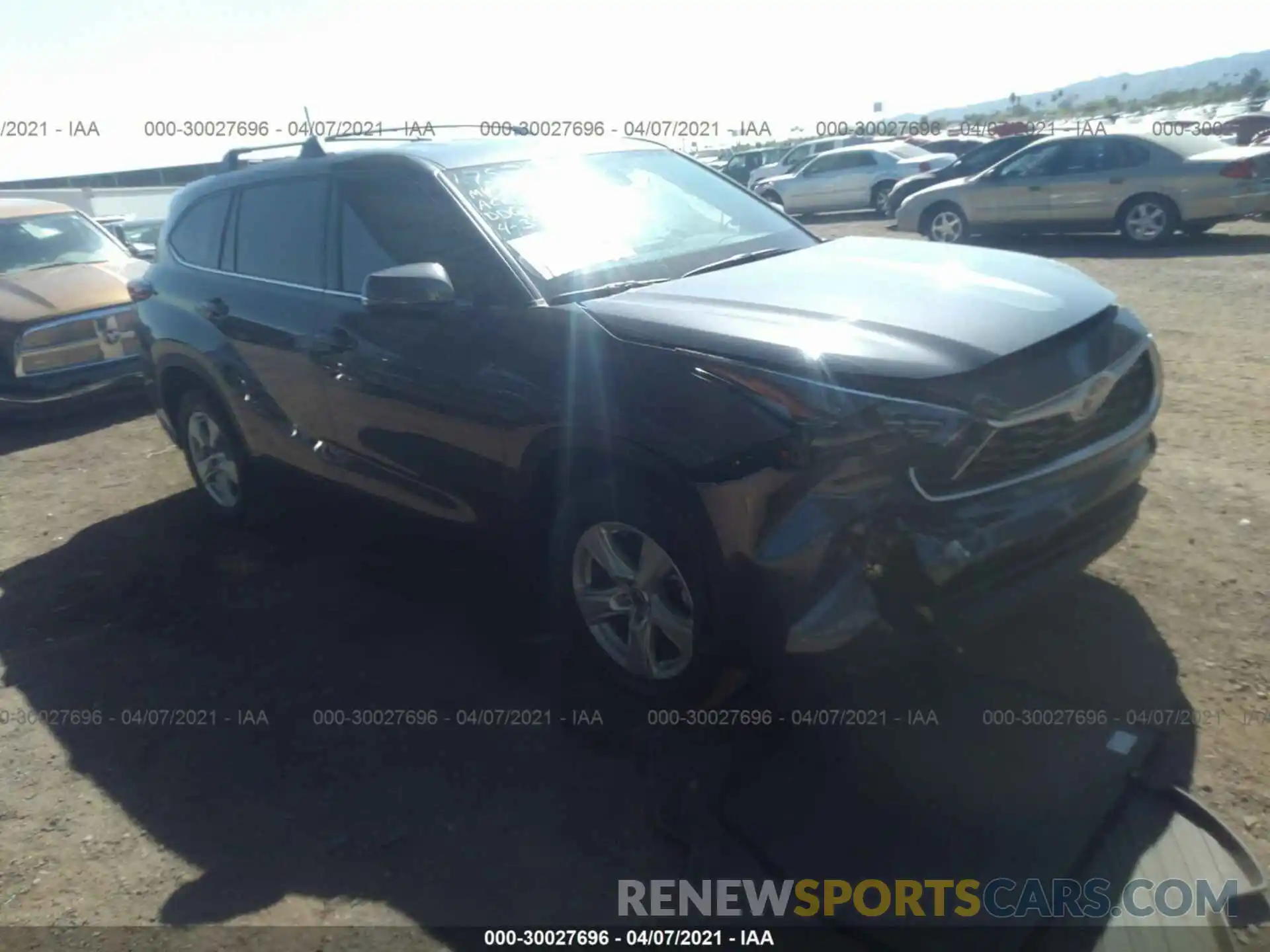 1 Photograph of a damaged car 5TDZZRAH7MS046188 TOYOTA HIGHLANDER 2021