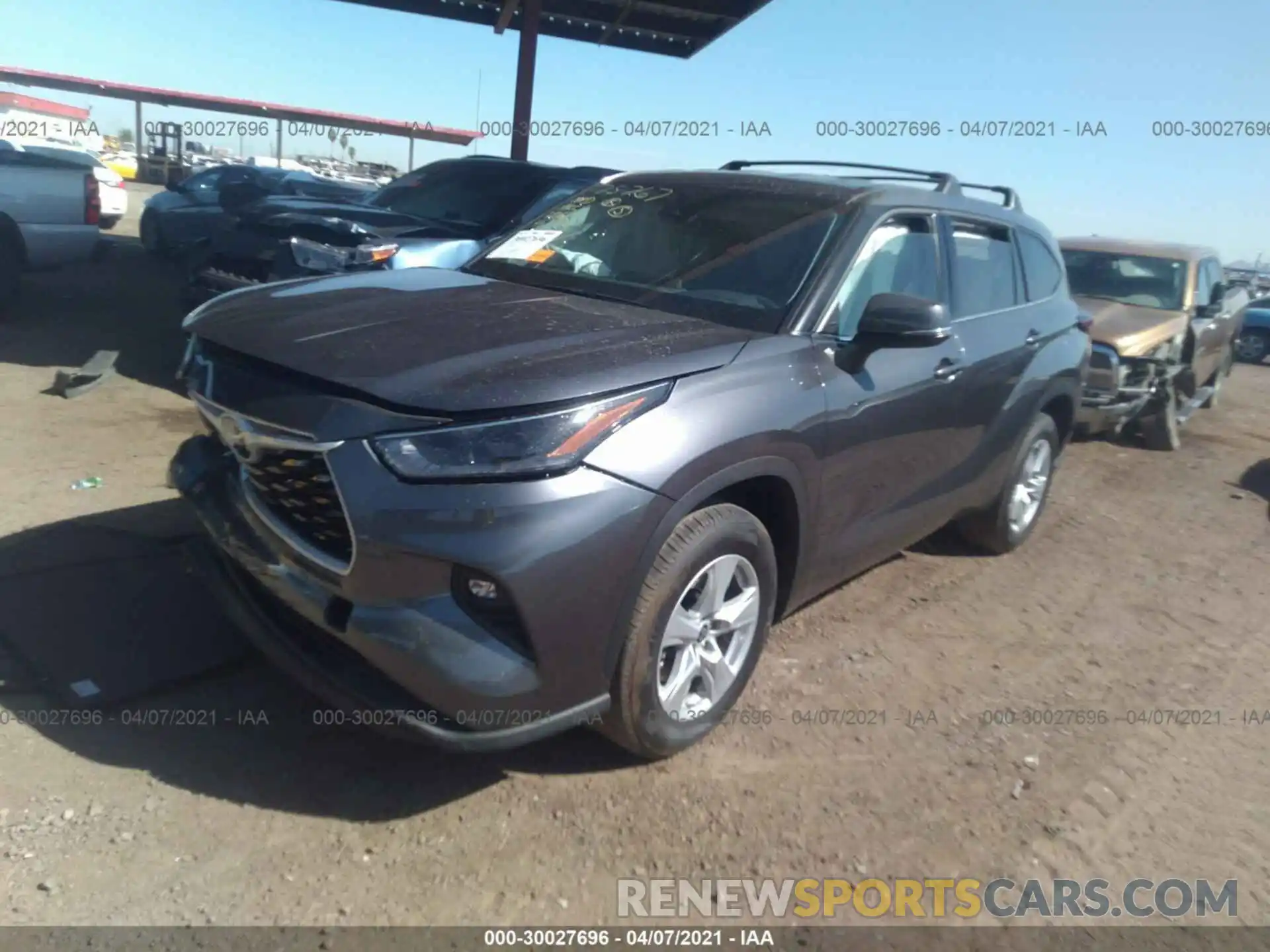 2 Photograph of a damaged car 5TDZZRAH7MS046188 TOYOTA HIGHLANDER 2021