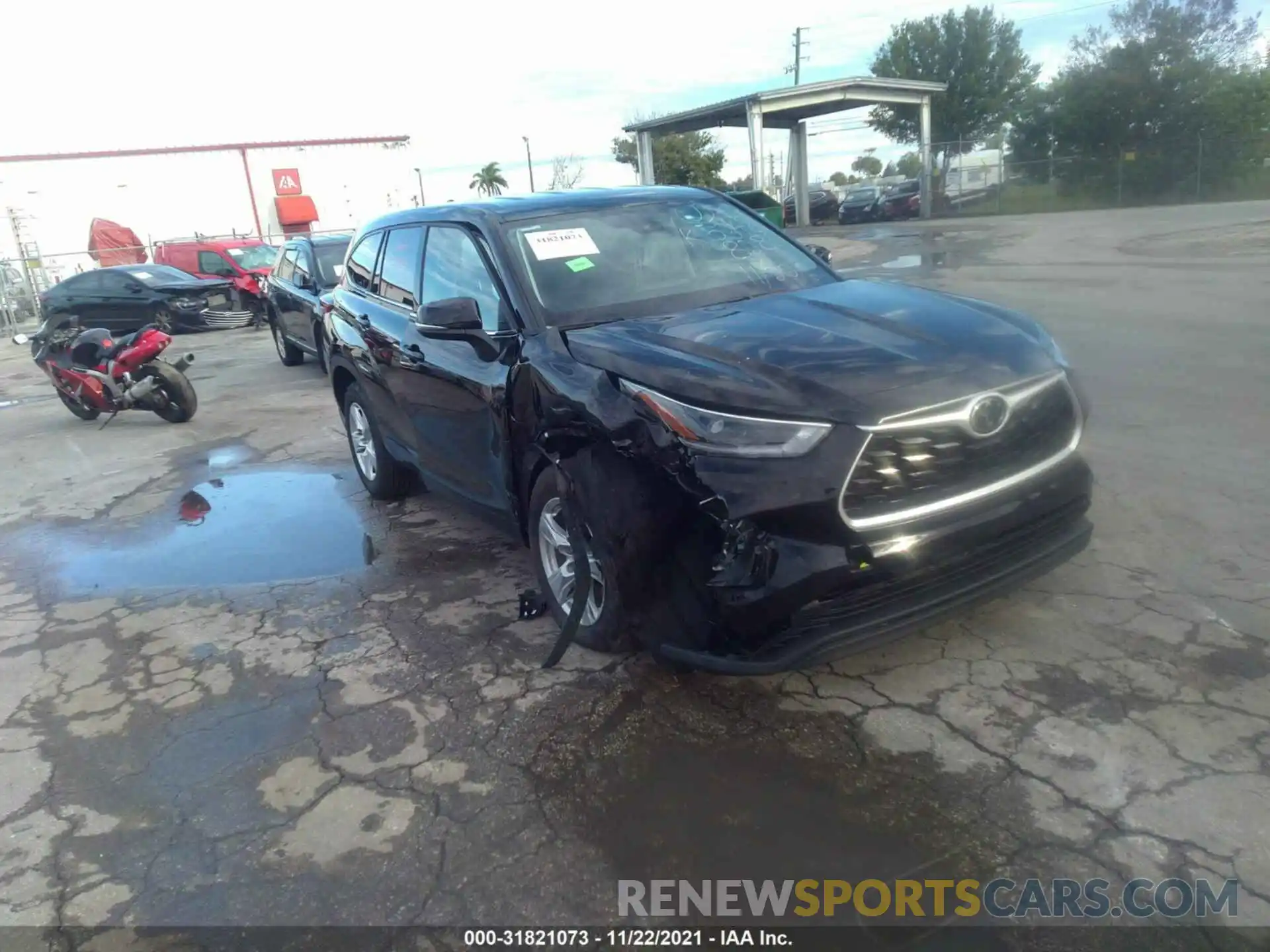 1 Photograph of a damaged car 5TDZZRAH9MS088281 TOYOTA HIGHLANDER 2021