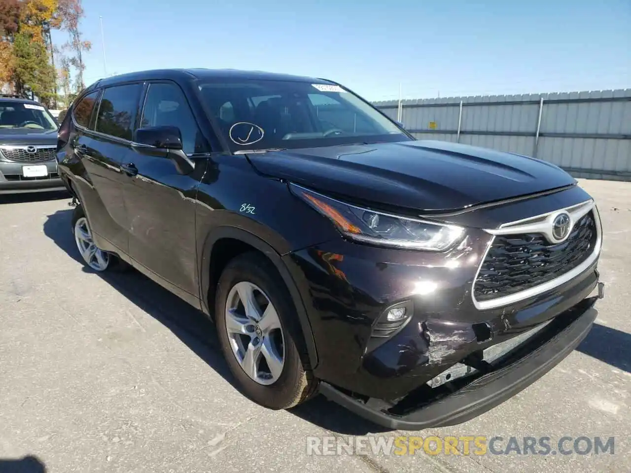 1 Photograph of a damaged car 5TDZZRAHXMS087091 TOYOTA HIGHLANDER 2021