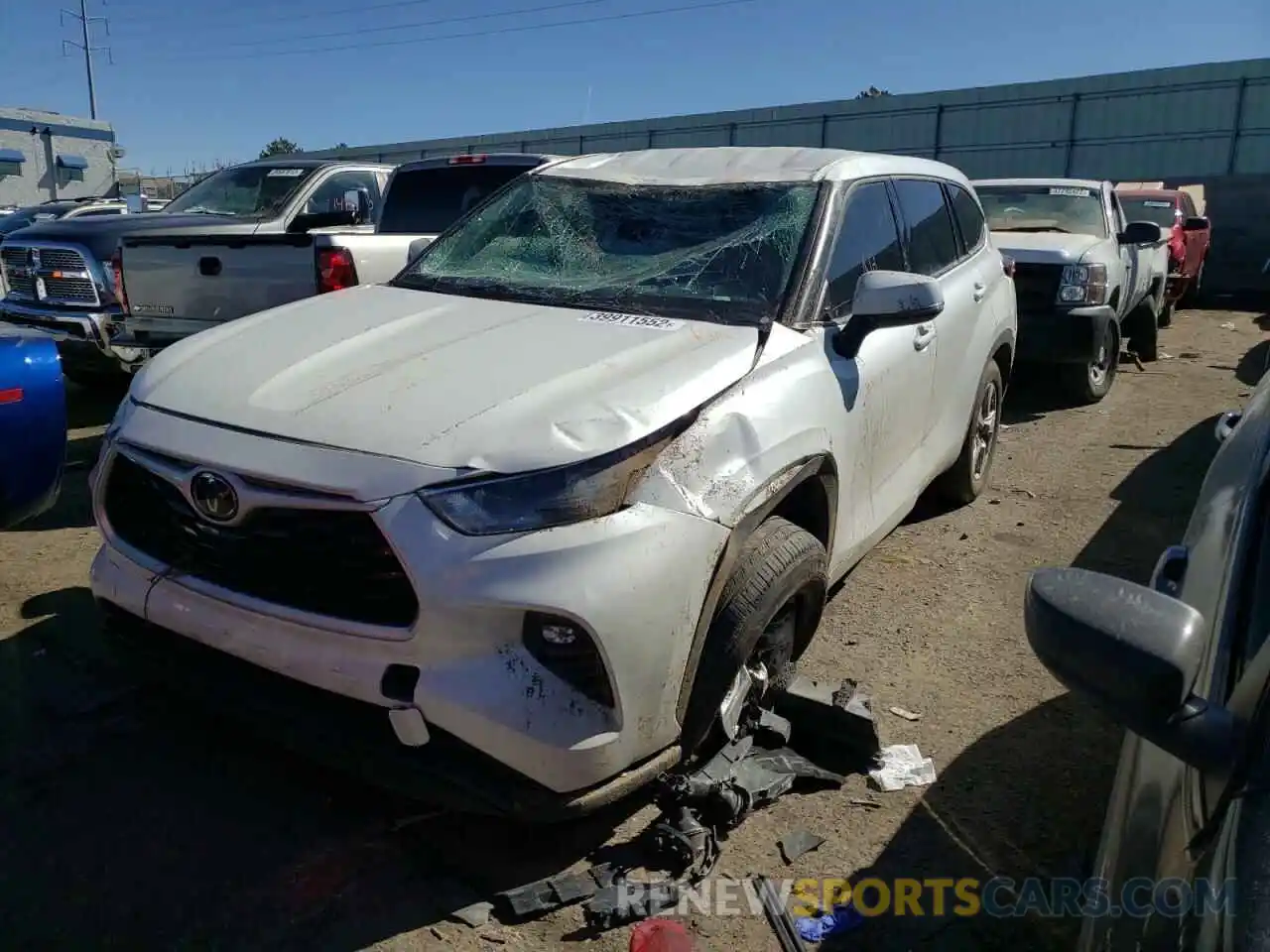 2 Photograph of a damaged car 5TDZZRAHXMS515337 TOYOTA HIGHLANDER 2021