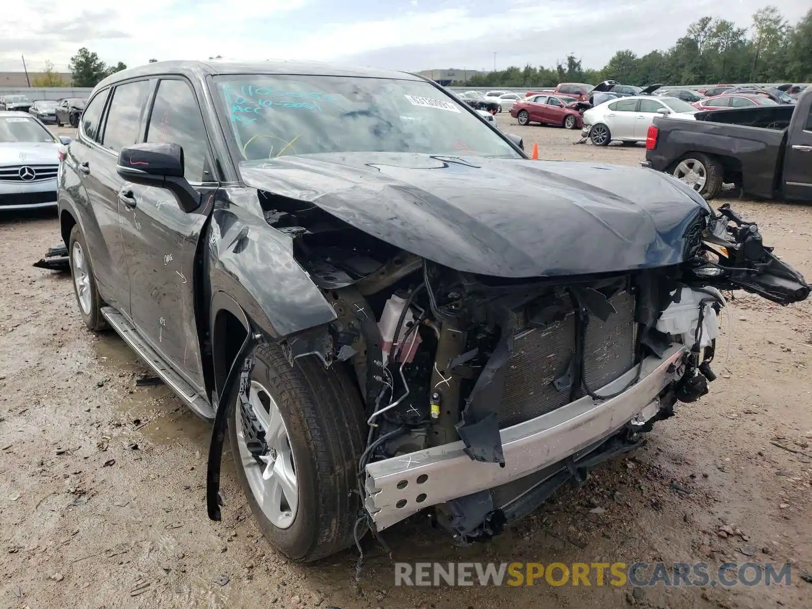 1 Photograph of a damaged car 5TDZZRAHXMS525995 TOYOTA HIGHLANDER 2021