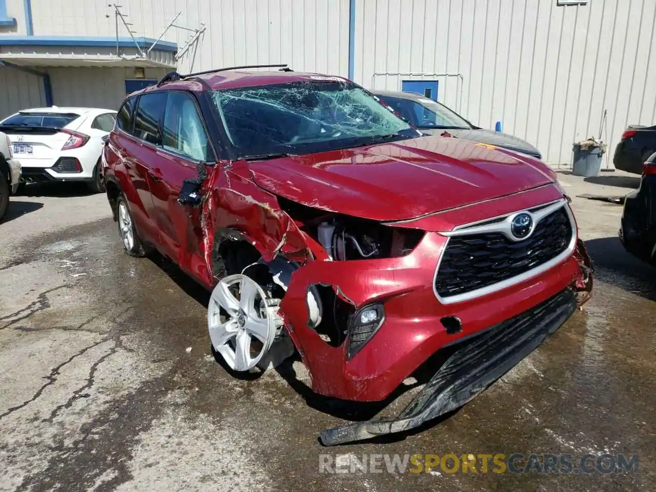 1 Photograph of a damaged car 5TDZZRAHXMS528721 TOYOTA HIGHLANDER 2021