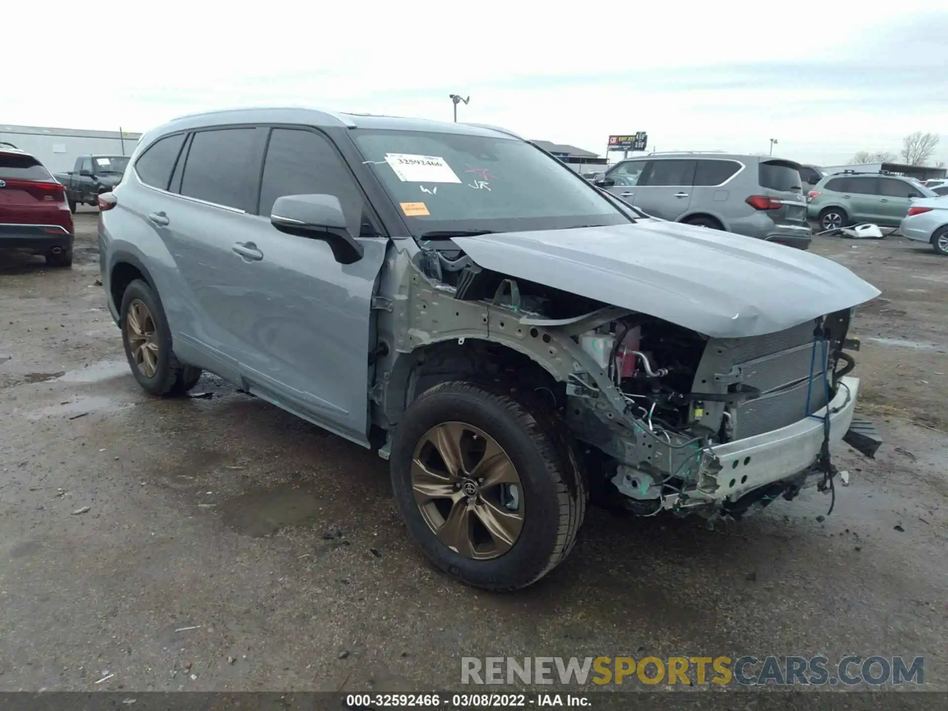 1 Photograph of a damaged car 5TDAARAH2NS511630 TOYOTA HIGHLANDER 2022