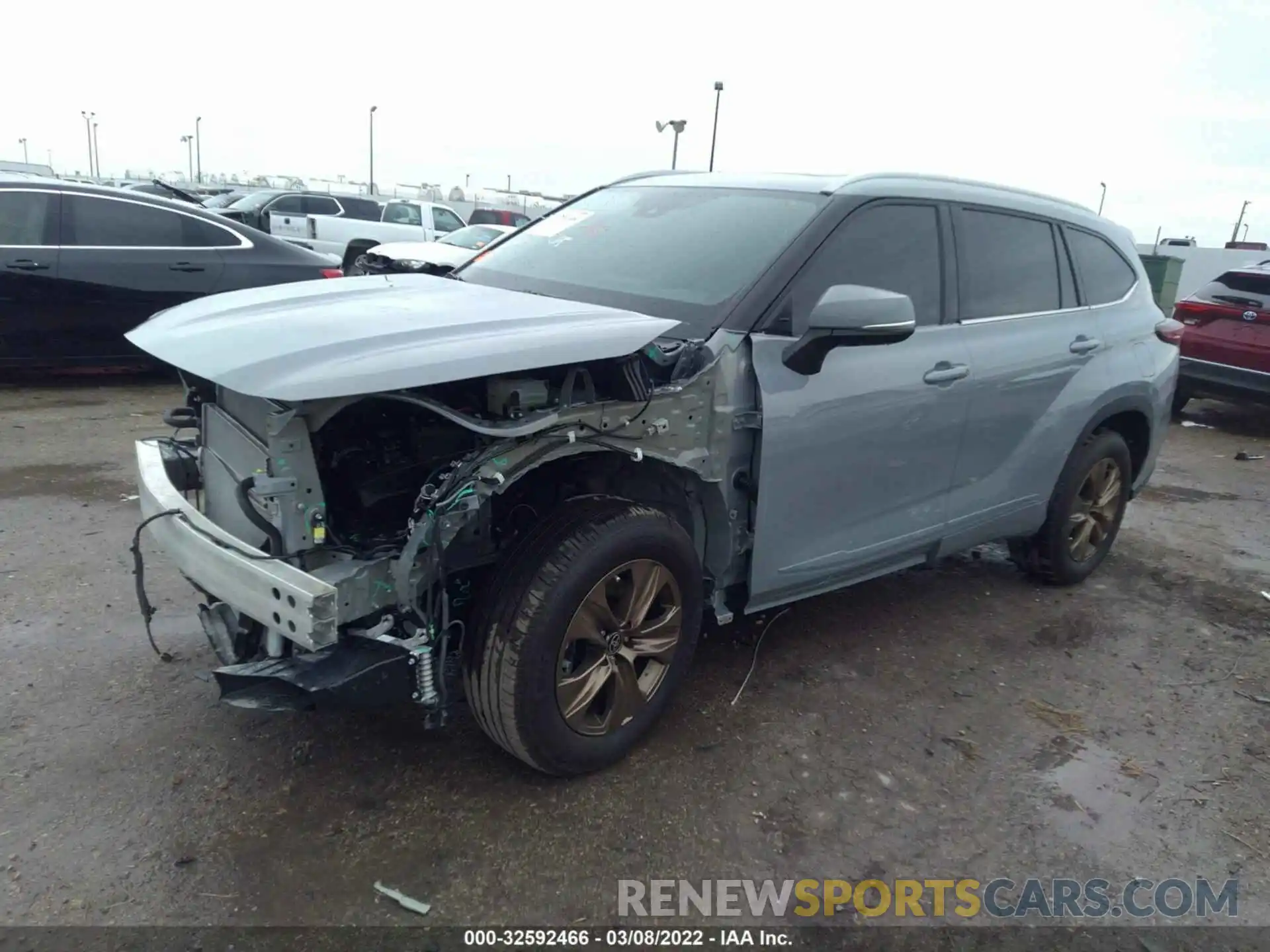 2 Photograph of a damaged car 5TDAARAH2NS511630 TOYOTA HIGHLANDER 2022