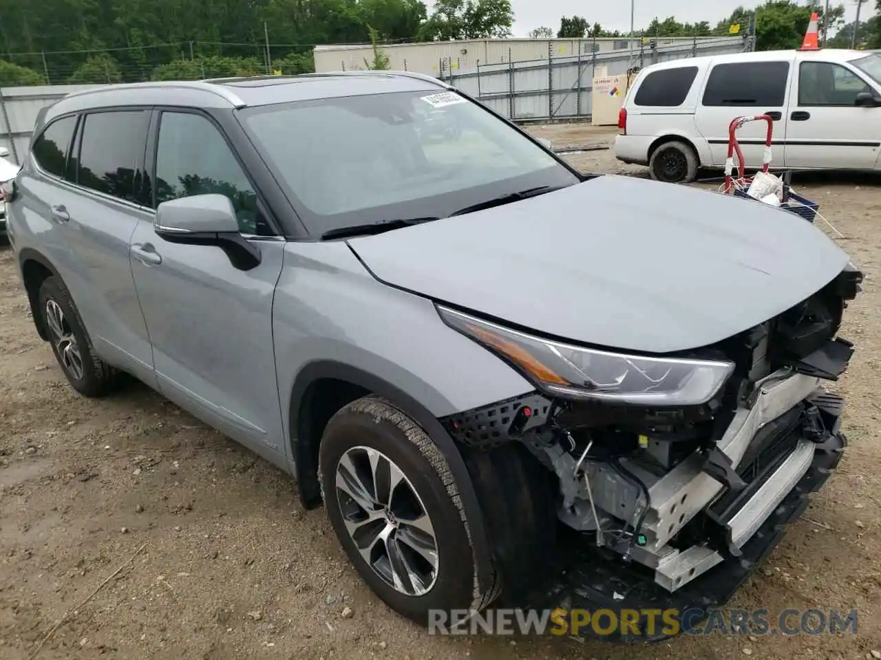 1 Photograph of a damaged car 5TDABRCH1NS537968 TOYOTA HIGHLANDER 2022