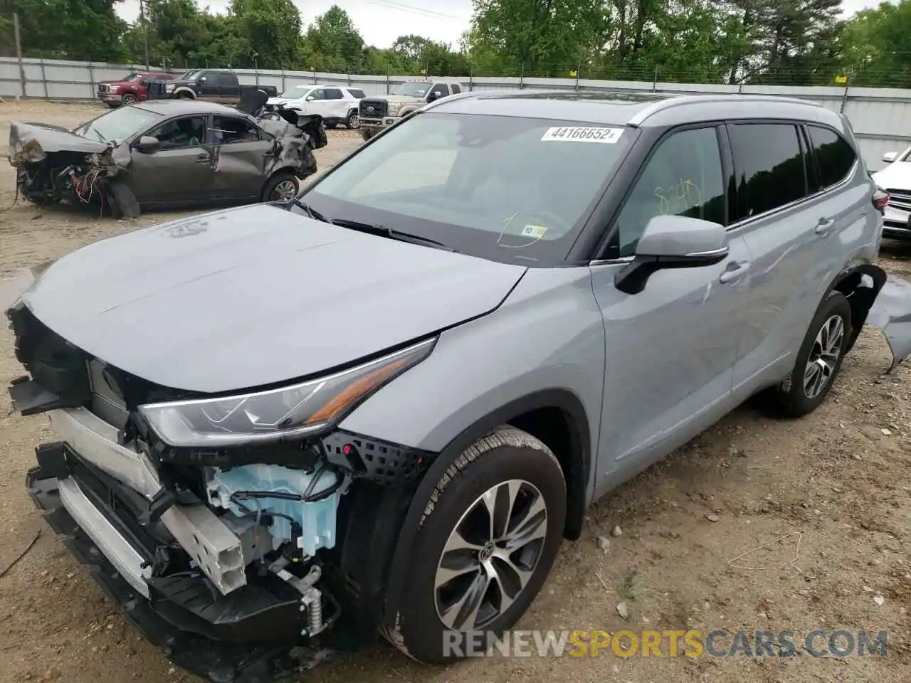 2 Photograph of a damaged car 5TDABRCH1NS537968 TOYOTA HIGHLANDER 2022