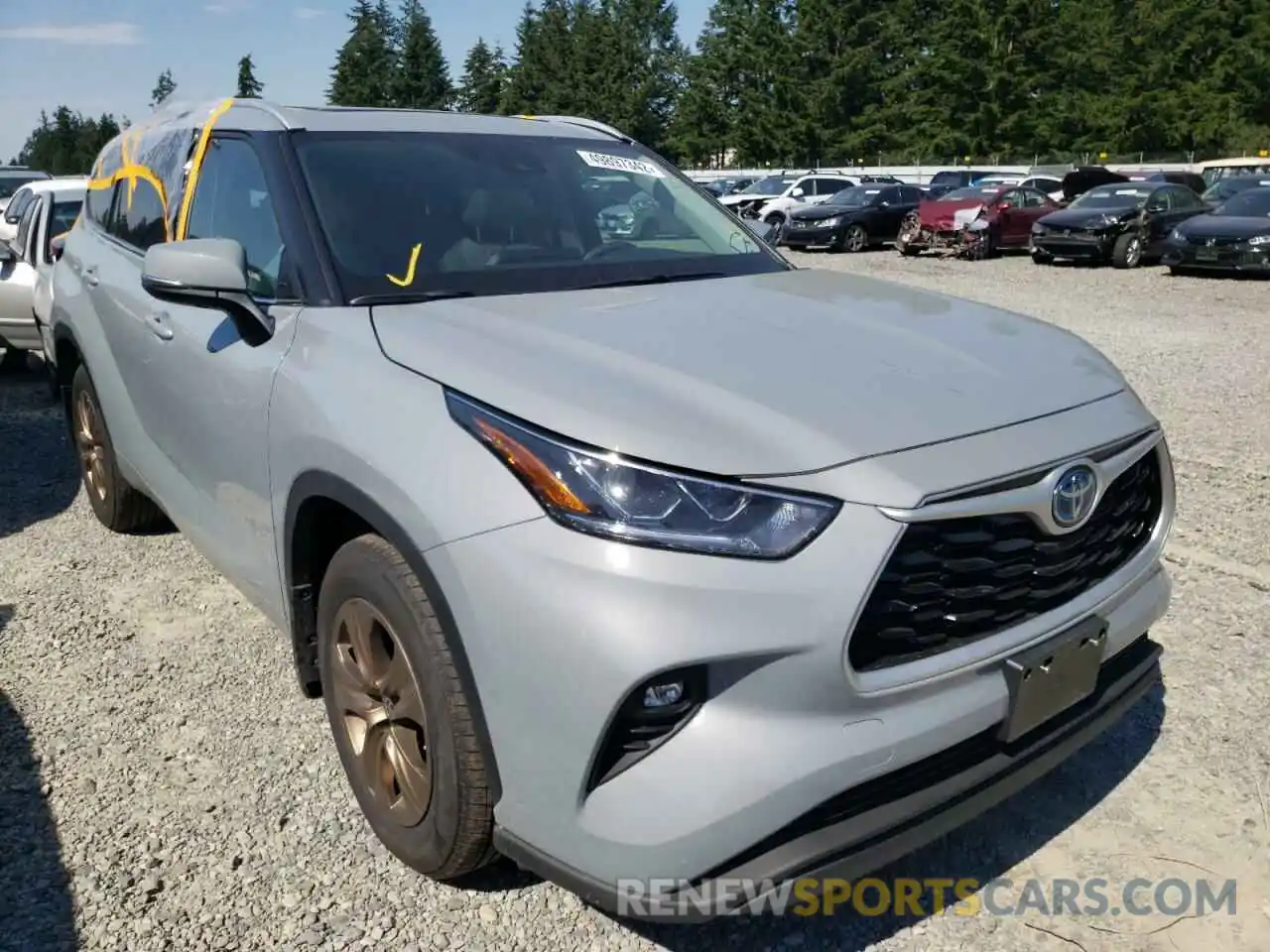 1 Photograph of a damaged car 5TDABRCH8NS545033 TOYOTA HIGHLANDER 2022