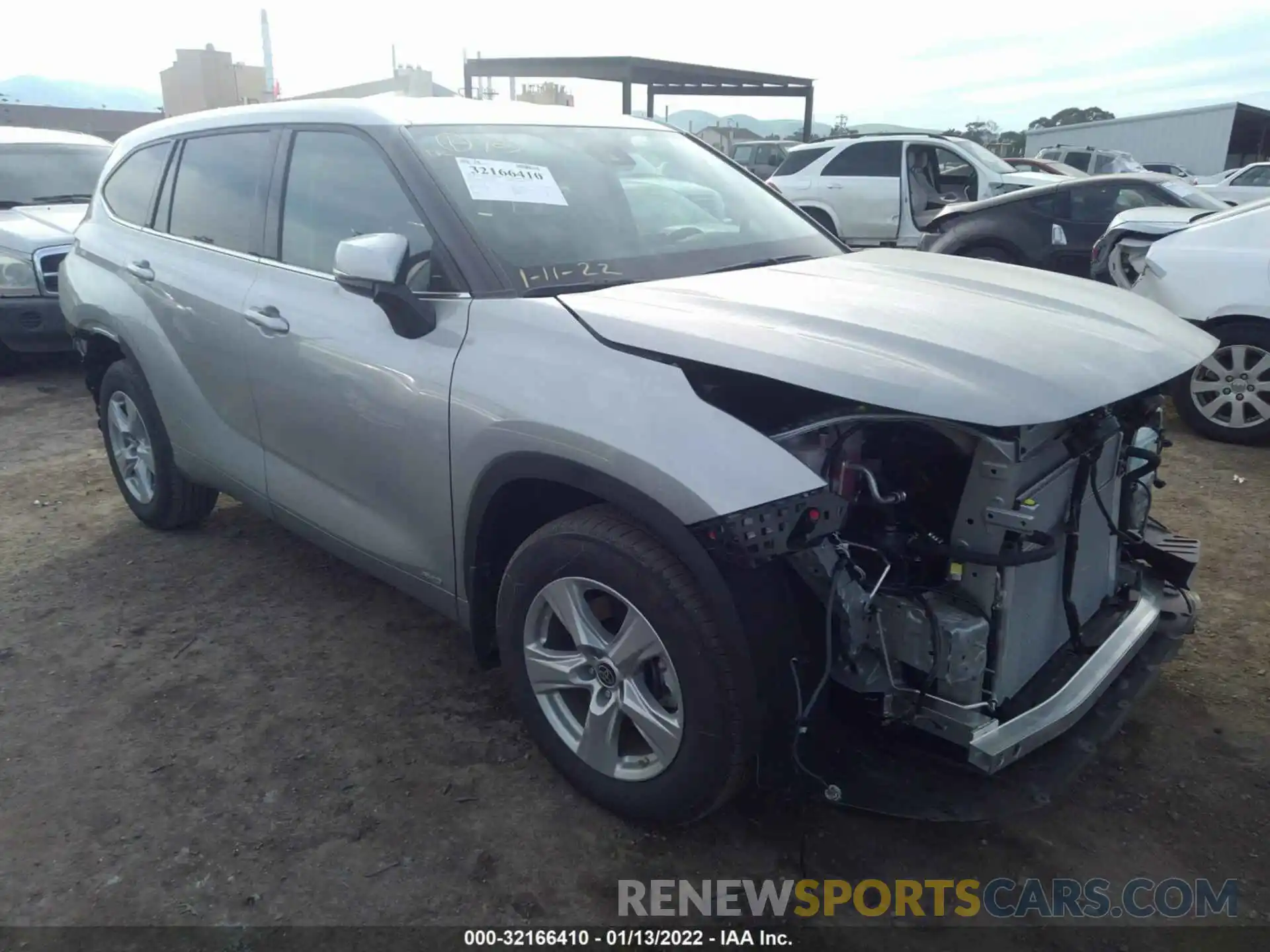 1 Photograph of a damaged car 5TDBBRCH4NS542361 TOYOTA HIGHLANDER 2022