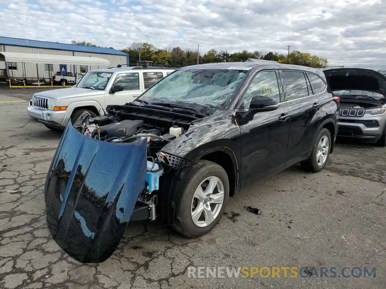 2 Photograph of a damaged car 5TDBZRBH0NS187931 TOYOTA HIGHLANDER 2022