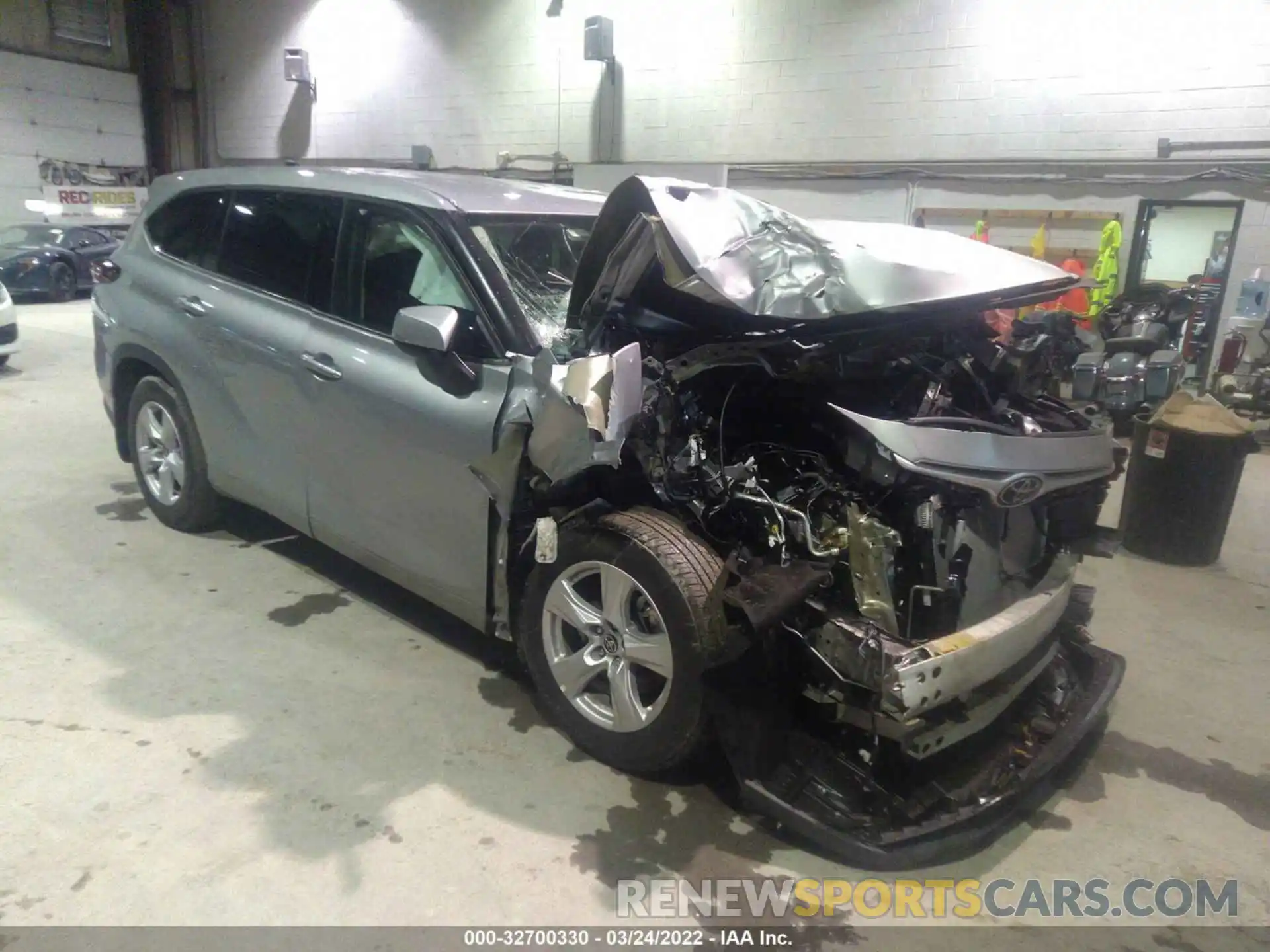 1 Photograph of a damaged car 5TDBZRBH3NS166149 TOYOTA HIGHLANDER 2022