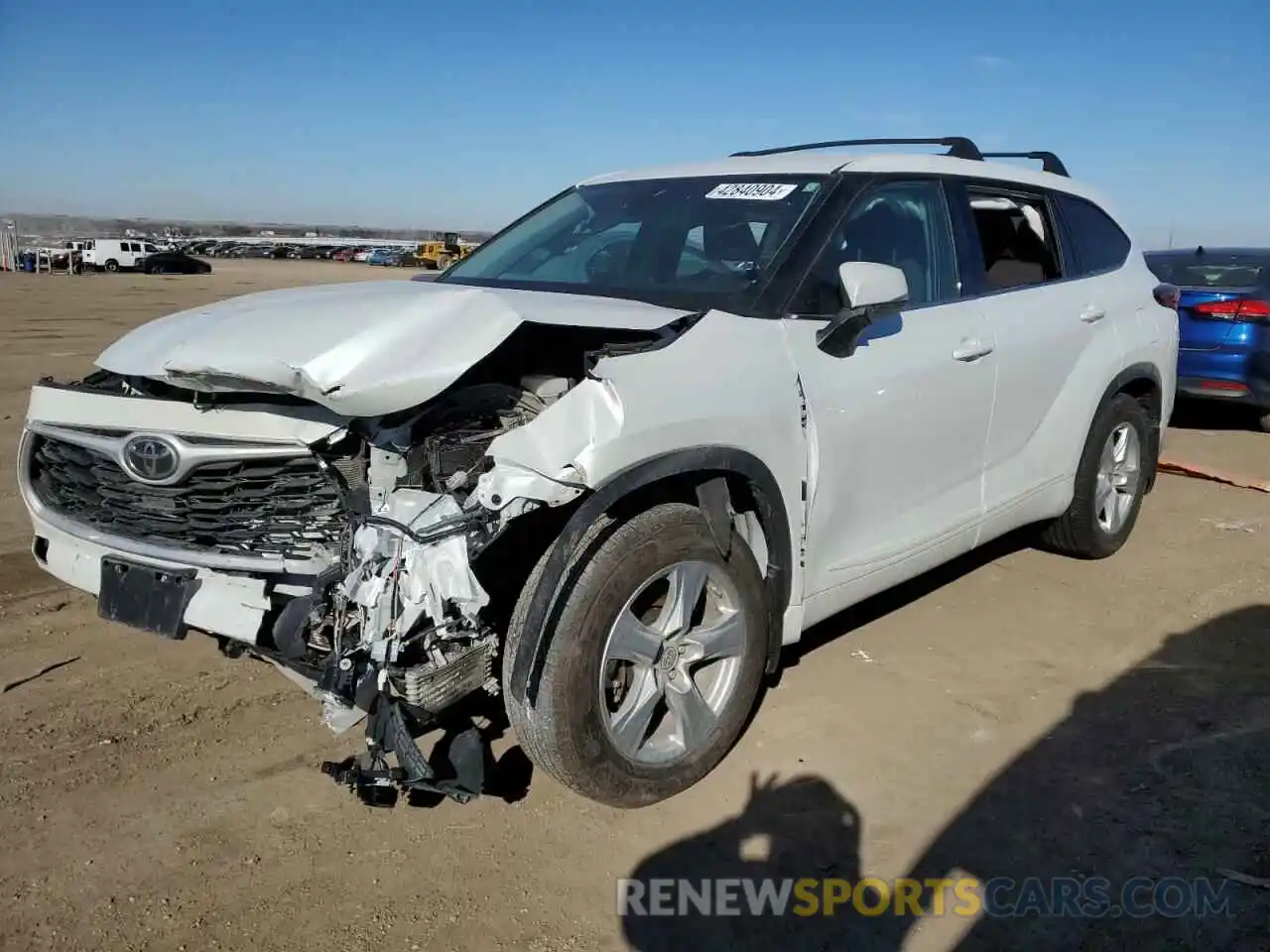 1 Photograph of a damaged car 5TDBZRBH3NS573243 TOYOTA HIGHLANDER 2022