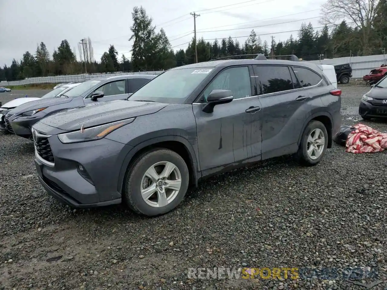 1 Photograph of a damaged car 5TDBZRBH5NS596720 TOYOTA HIGHLANDER 2022