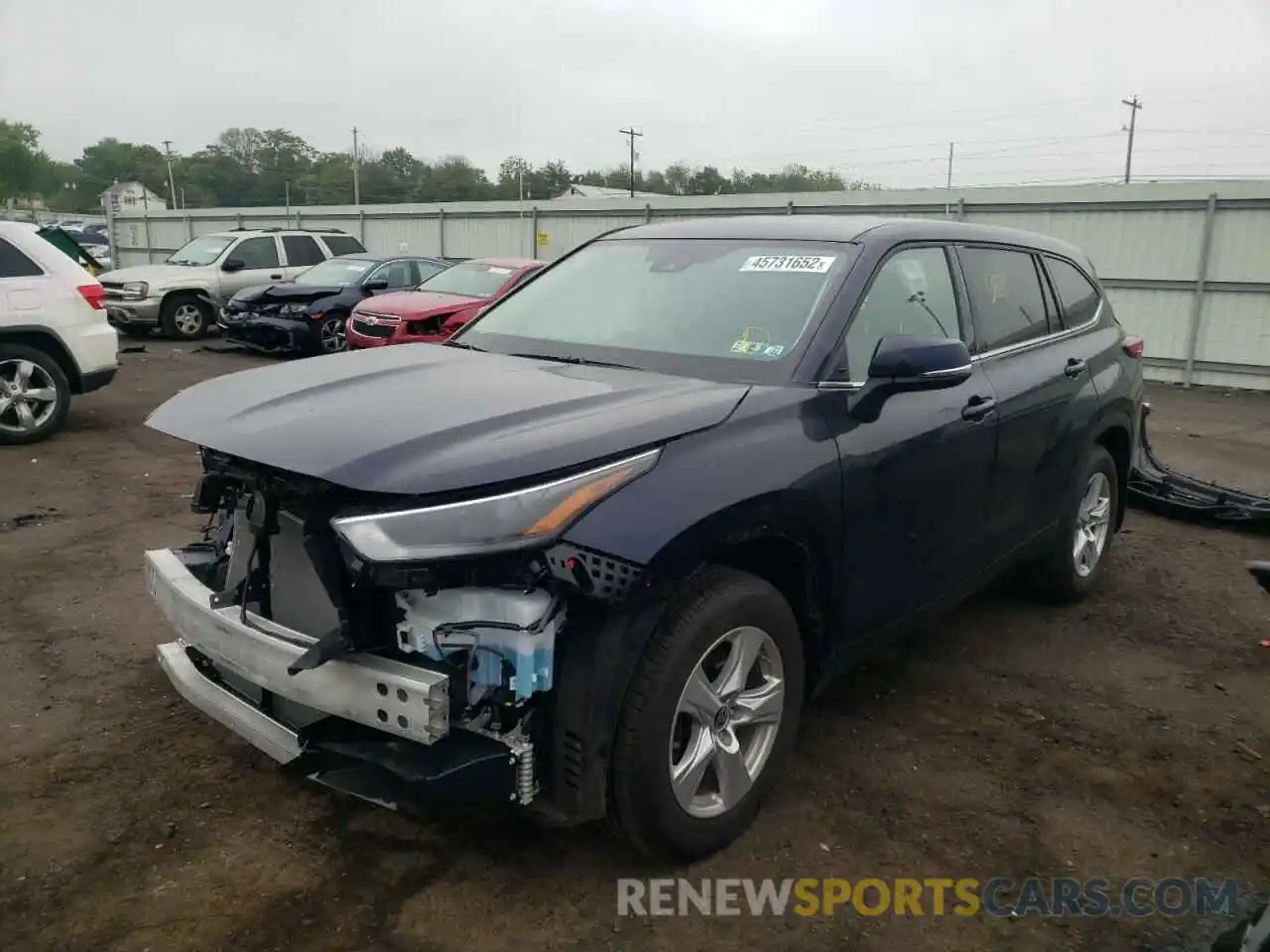 2 Photograph of a damaged car 5TDBZRBH7NS176165 TOYOTA HIGHLANDER 2022