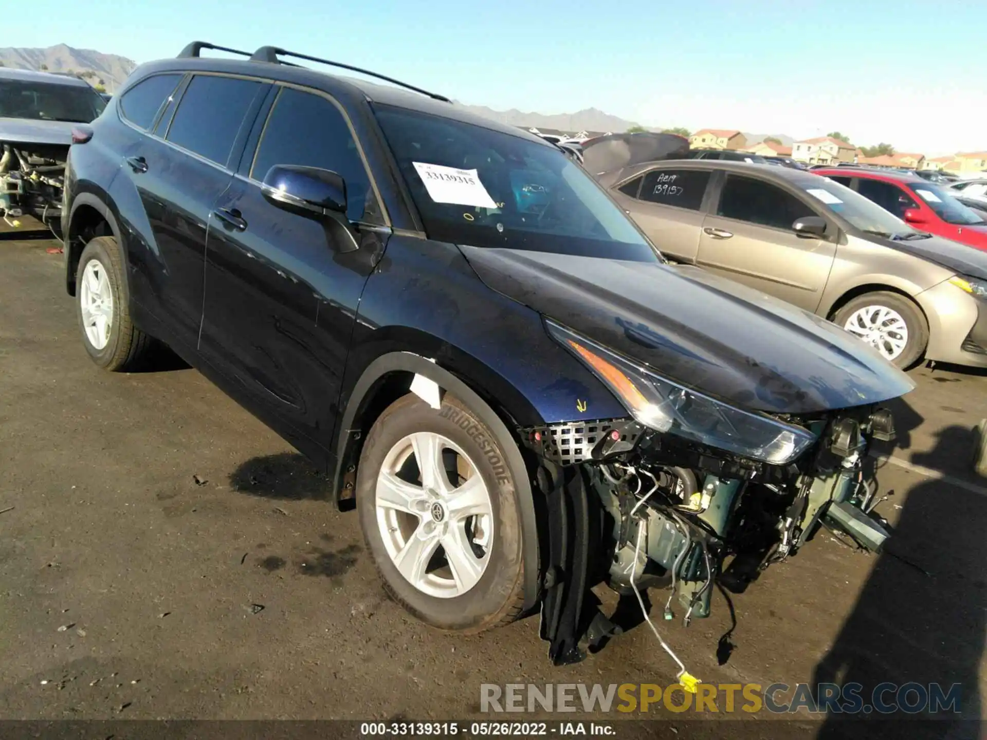 1 Photograph of a damaged car 5TDBZRBH8NS575229 TOYOTA HIGHLANDER 2022