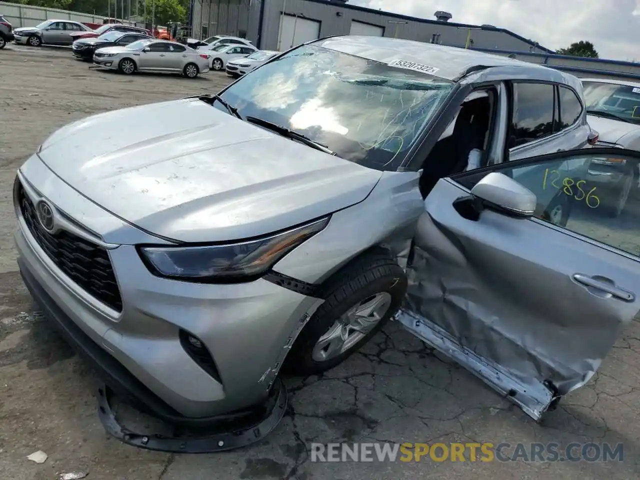 2 Photograph of a damaged car 5TDBZRBH9NS177141 TOYOTA HIGHLANDER 2022