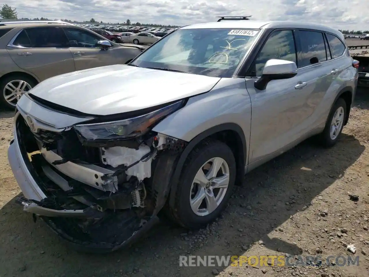 2 Photograph of a damaged car 5TDBZRBH9NS198863 TOYOTA HIGHLANDER 2022