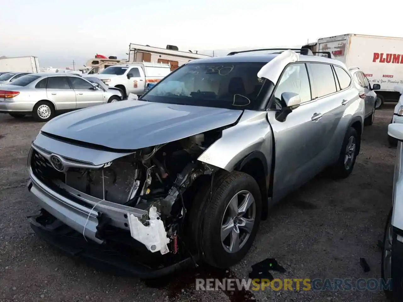 2 Photograph of a damaged car 5TDCZRBH5NS163449 TOYOTA HIGHLANDER 2022