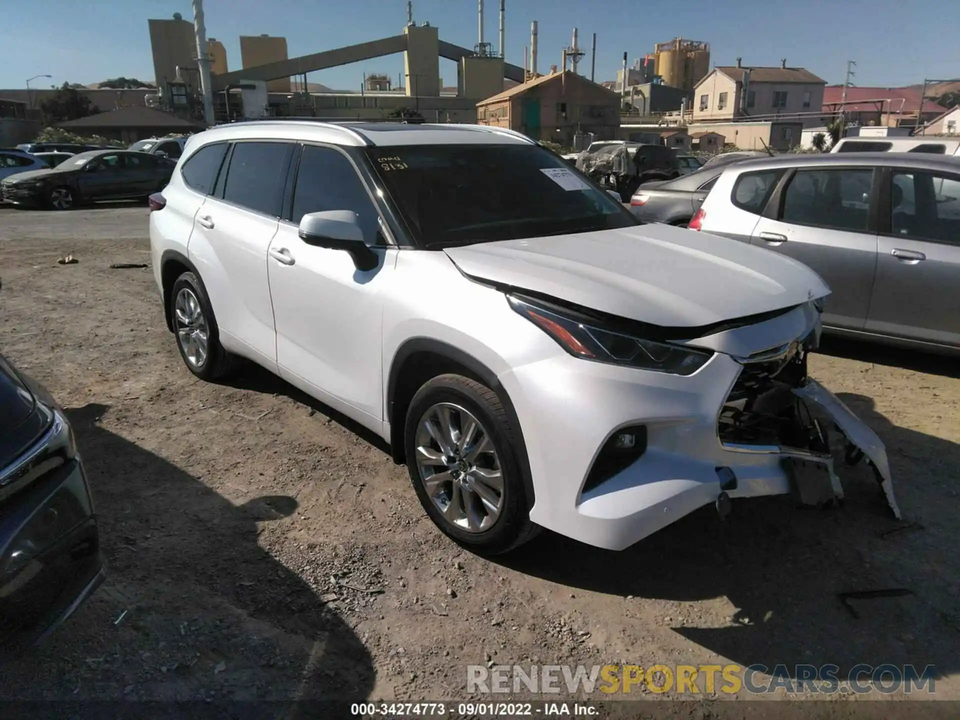 1 Photograph of a damaged car 5TDDZRBH2NS586283 TOYOTA HIGHLANDER 2022