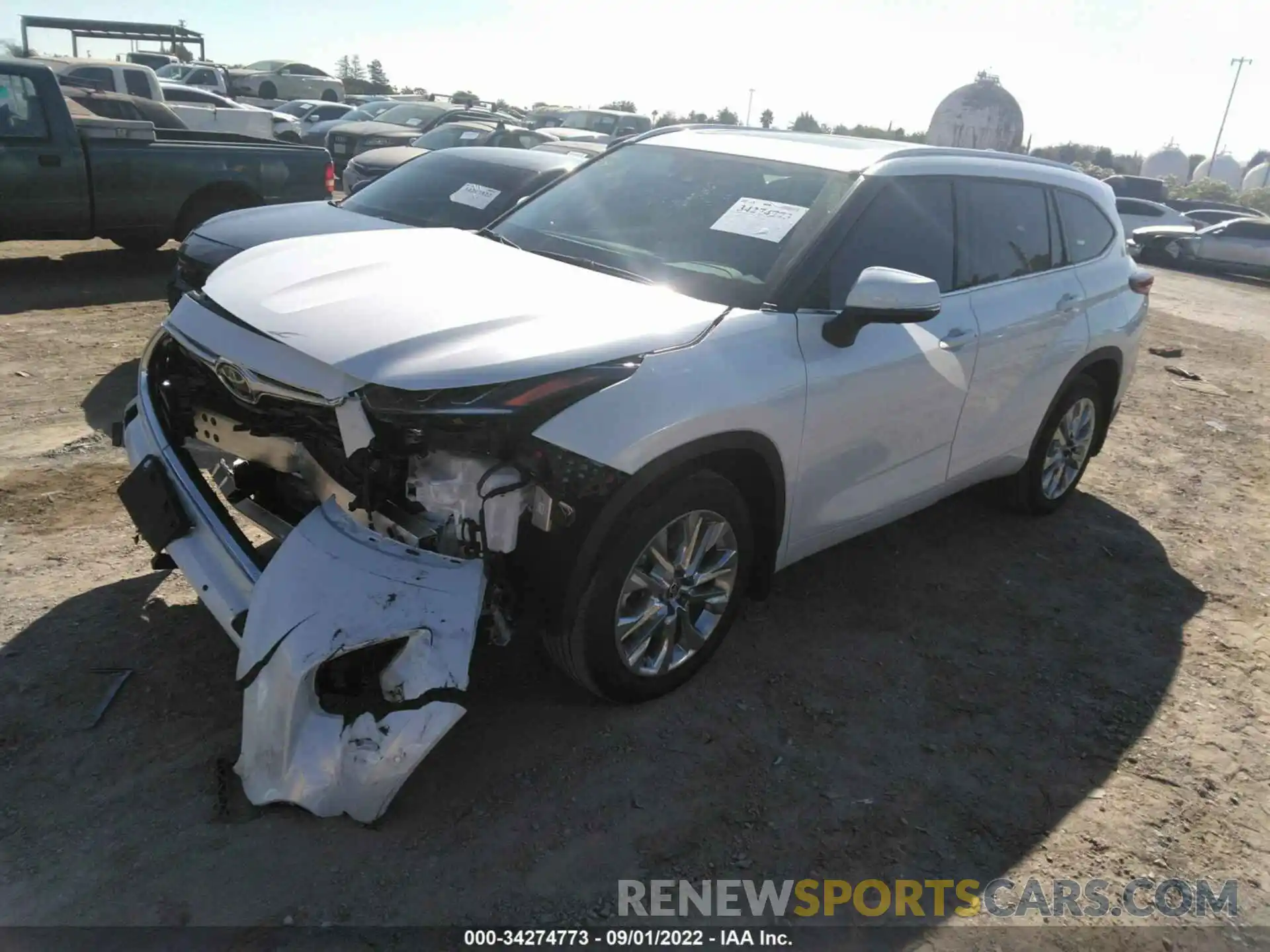 2 Photograph of a damaged car 5TDDZRBH2NS586283 TOYOTA HIGHLANDER 2022