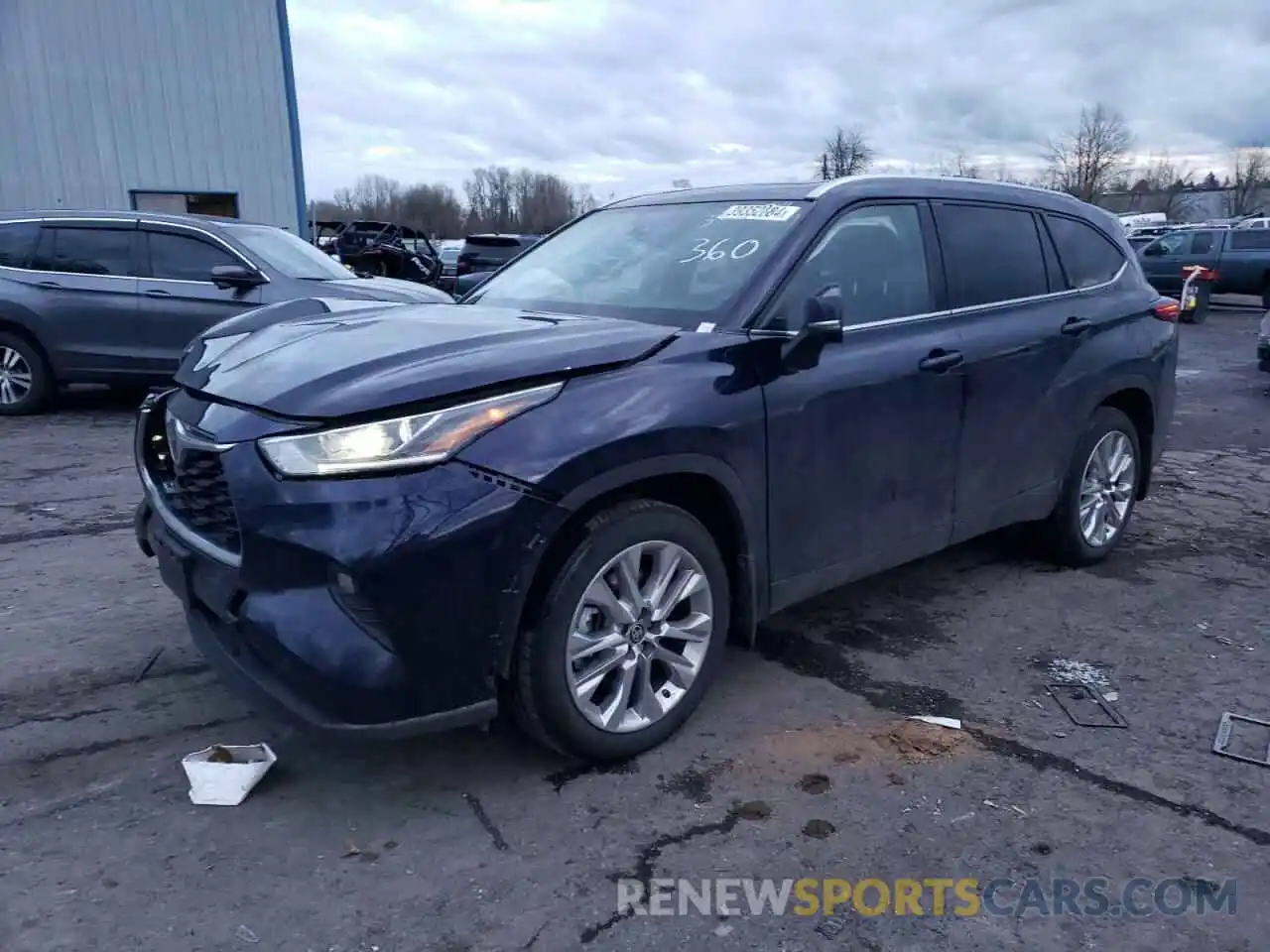 1 Photograph of a damaged car 5TDDZRBH3NS565751 TOYOTA HIGHLANDER 2022