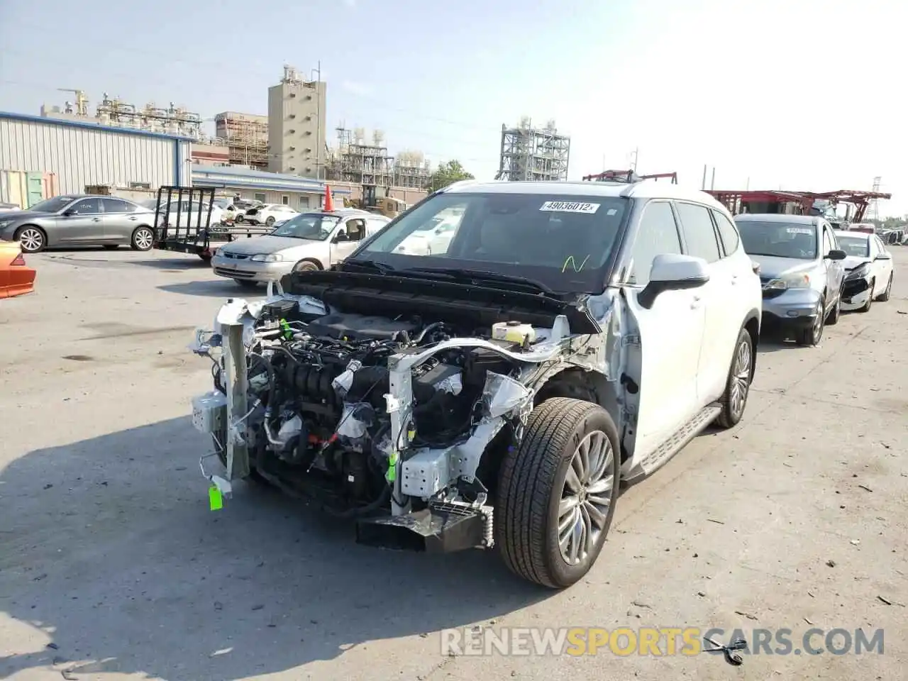 2 Фотография поврежденного автомобиля 5TDFARAH1NS013425 TOYOTA HIGHLANDER 2022