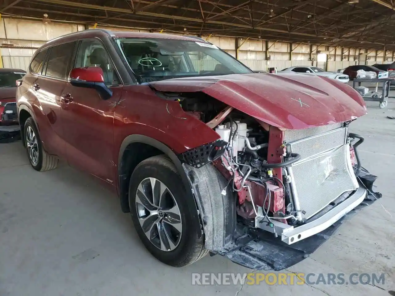 1 Photograph of a damaged car 5TDGBRCH0NS538880 TOYOTA HIGHLANDER 2022