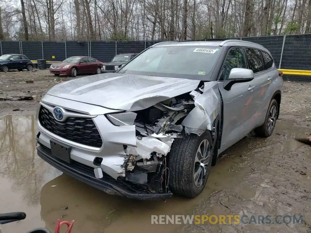 2 Photograph of a damaged car 5TDGBRCH0NS539687 TOYOTA HIGHLANDER 2022